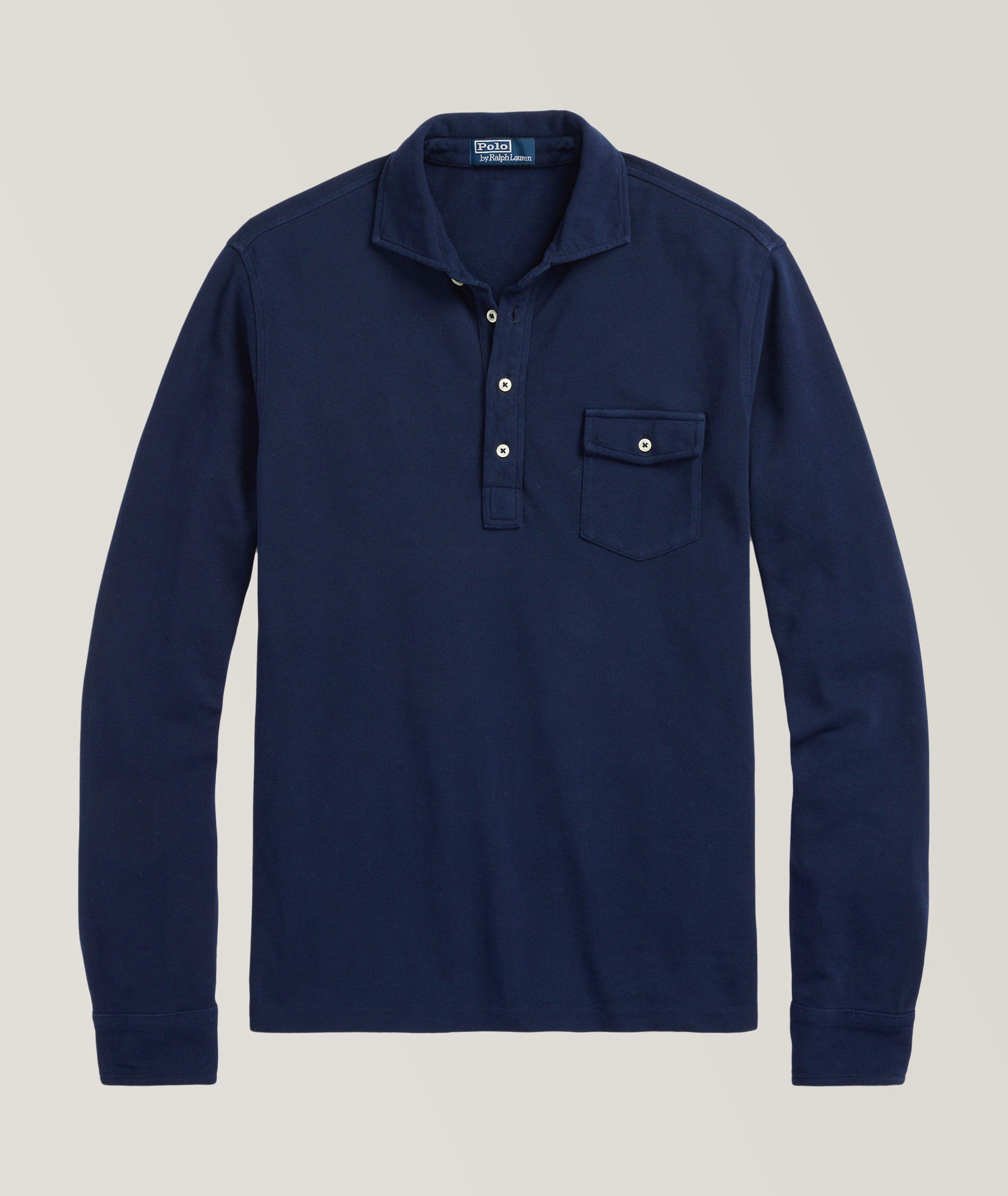 Ralph lauren long sleeve polo shirt navy best sale