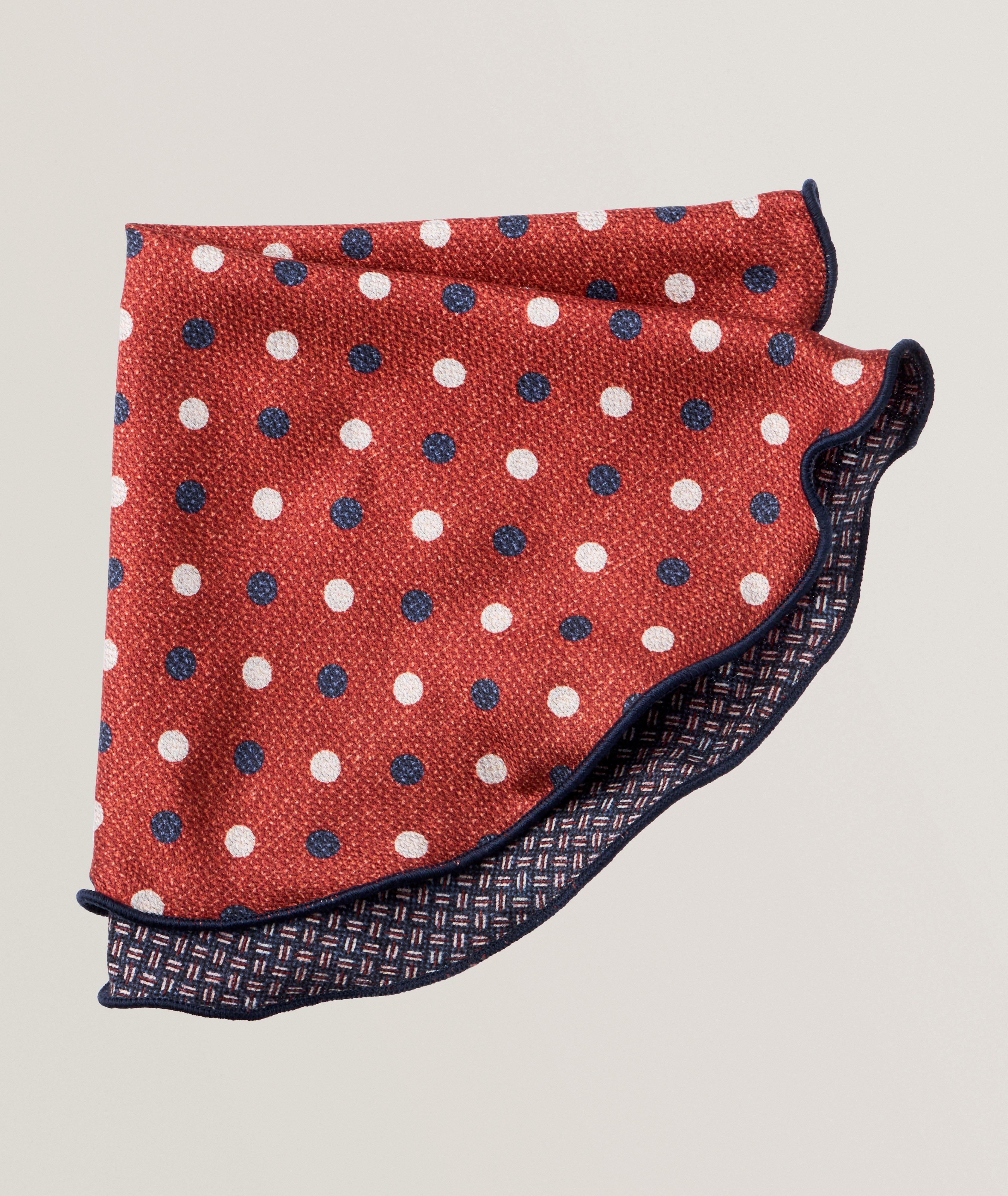 Reversible Dot-Neat Silk Pocket Square image 0