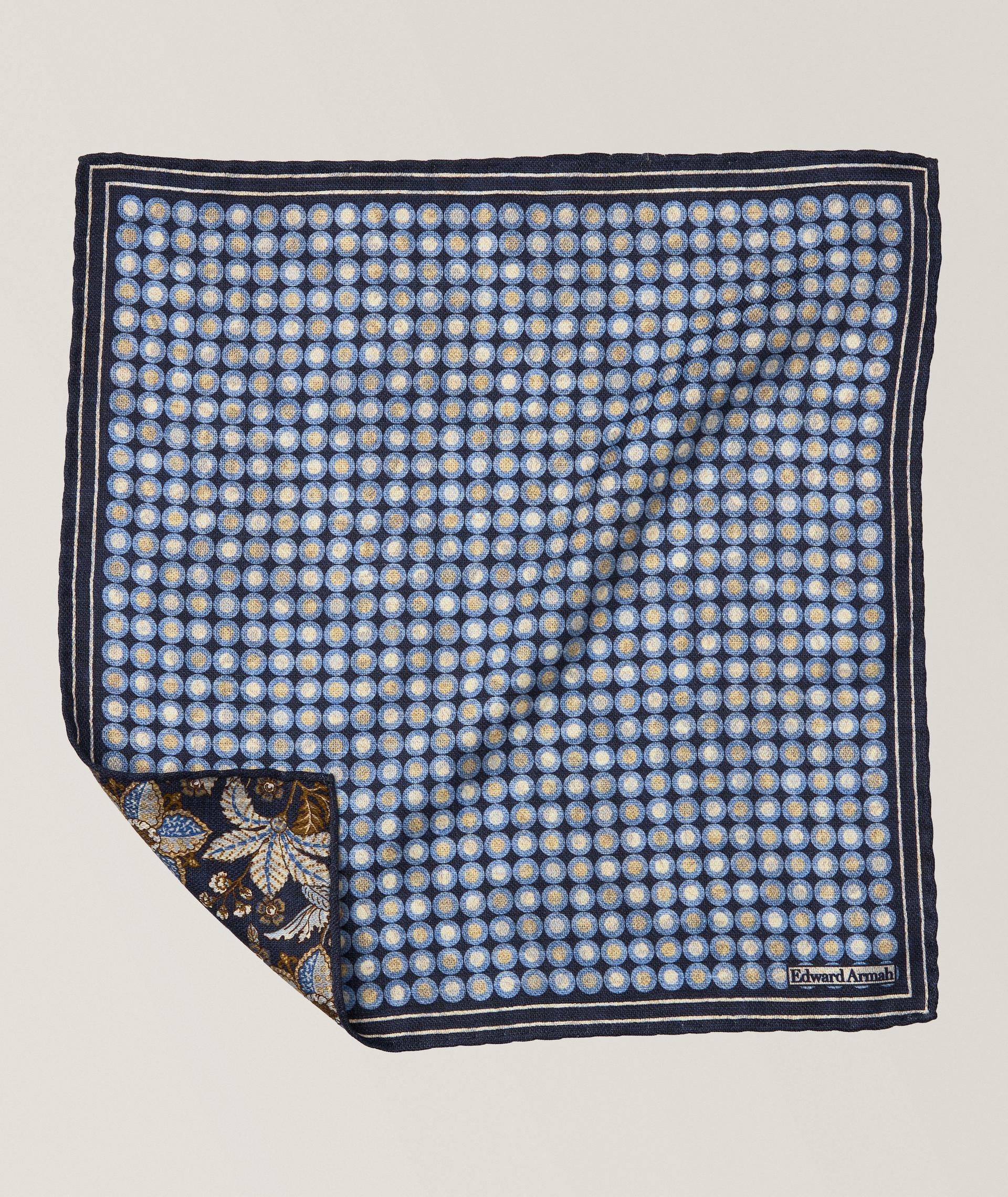 Reversible Floral-Neat Silk Pocket Square image 0