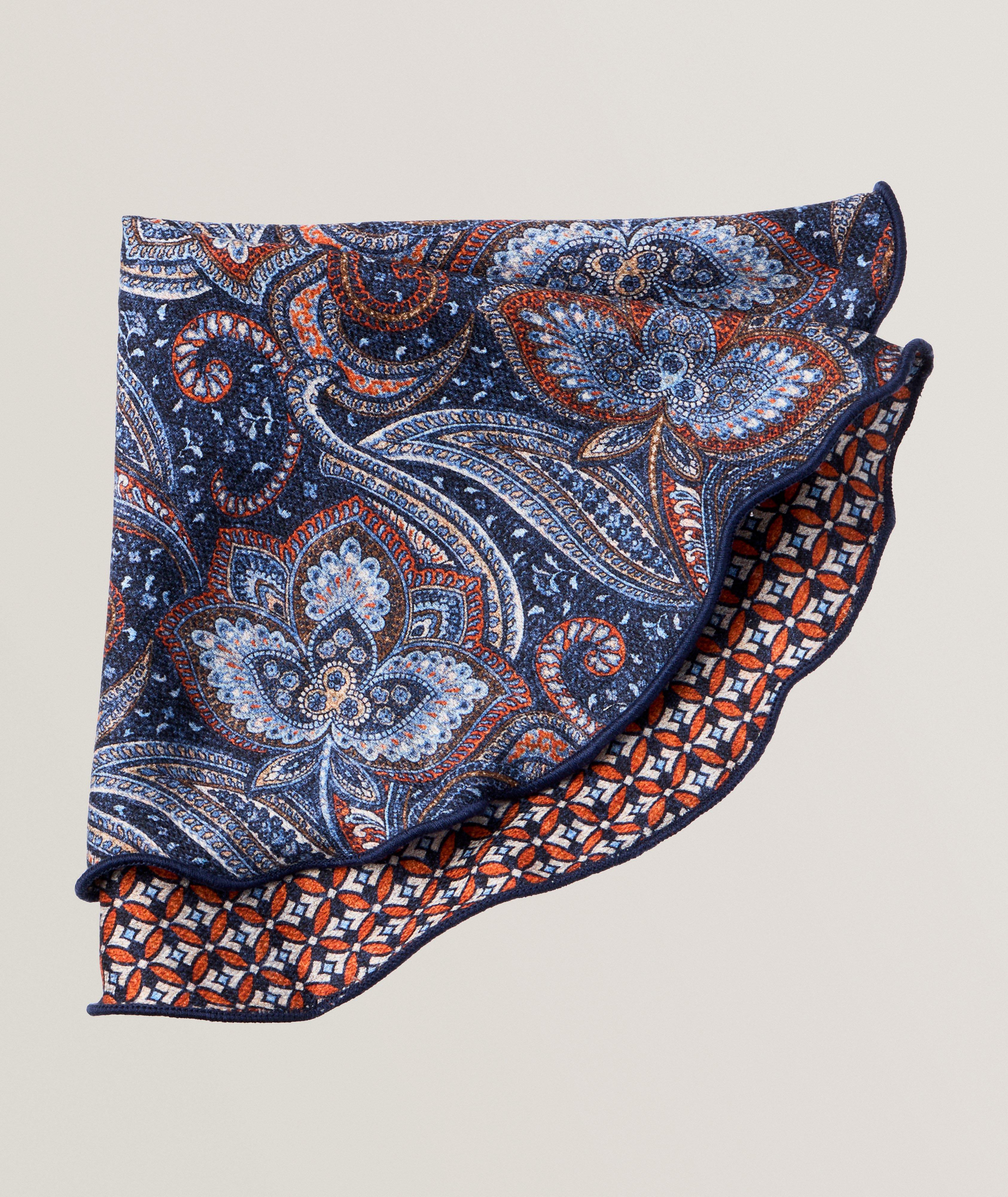 Reversible Paisley-Neat Silk Pocket Circle image 0
