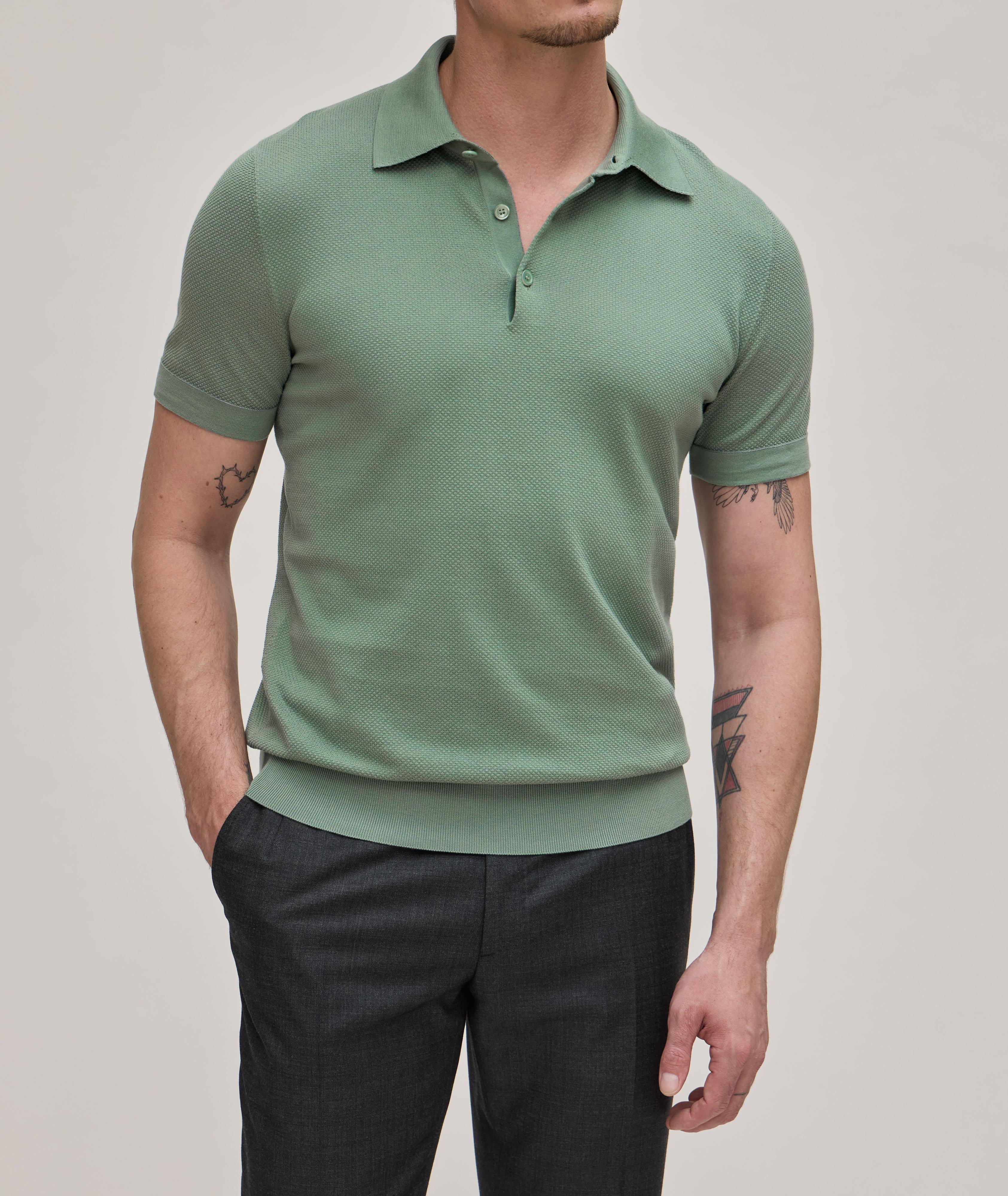 Con Lista Cotton, Silk & Cashmere Textured Polo  image 1