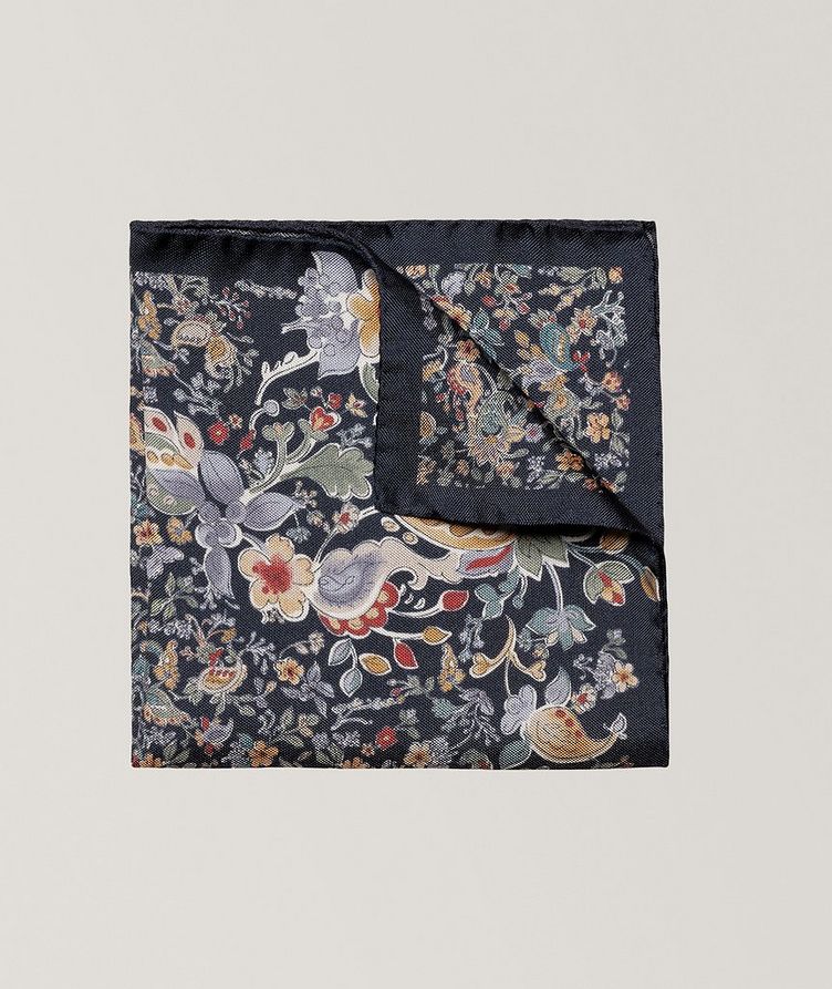 Floral Paisley Silk Pocket Square image 0