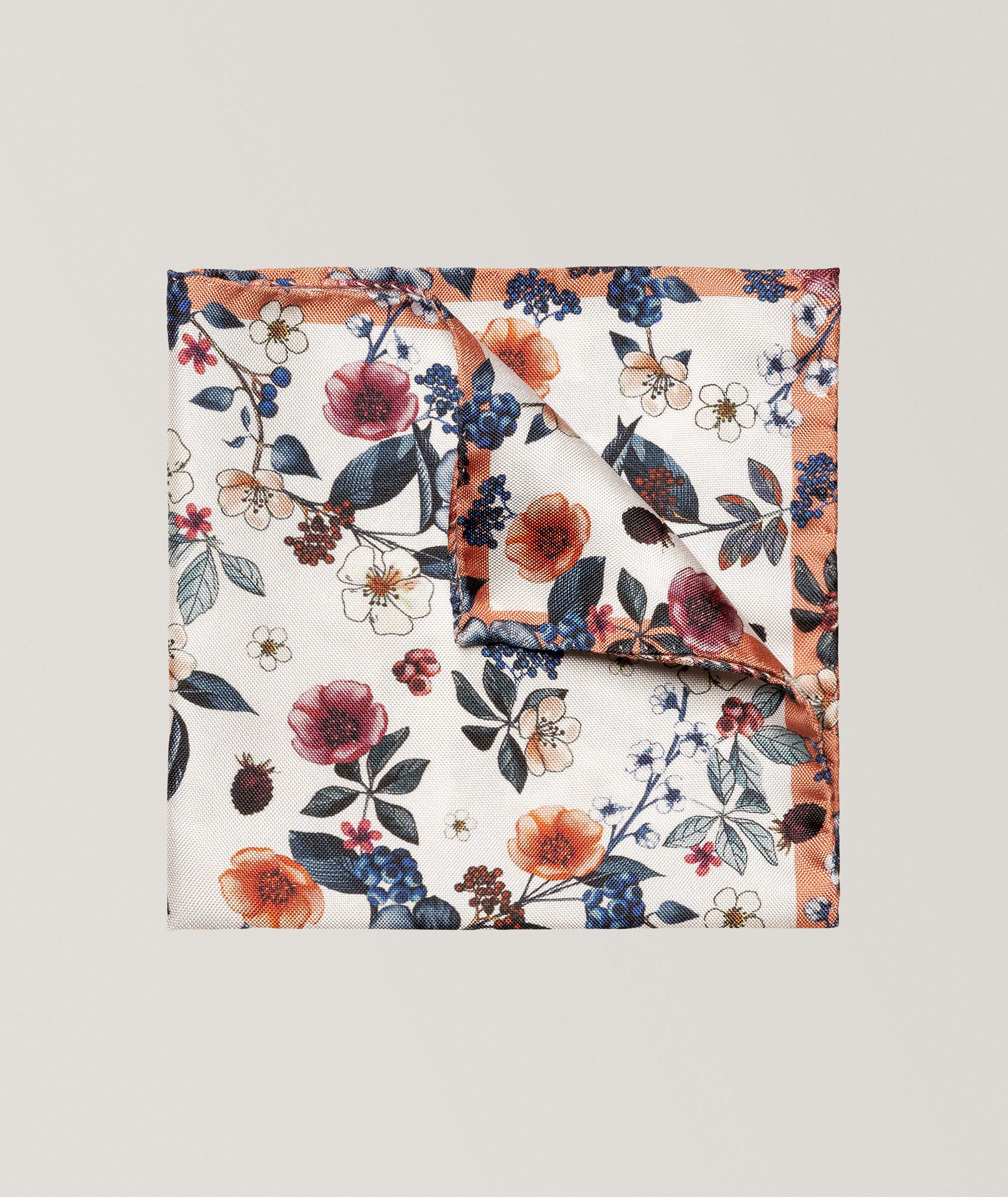 Floral Silk Twill Pocket Square image 0