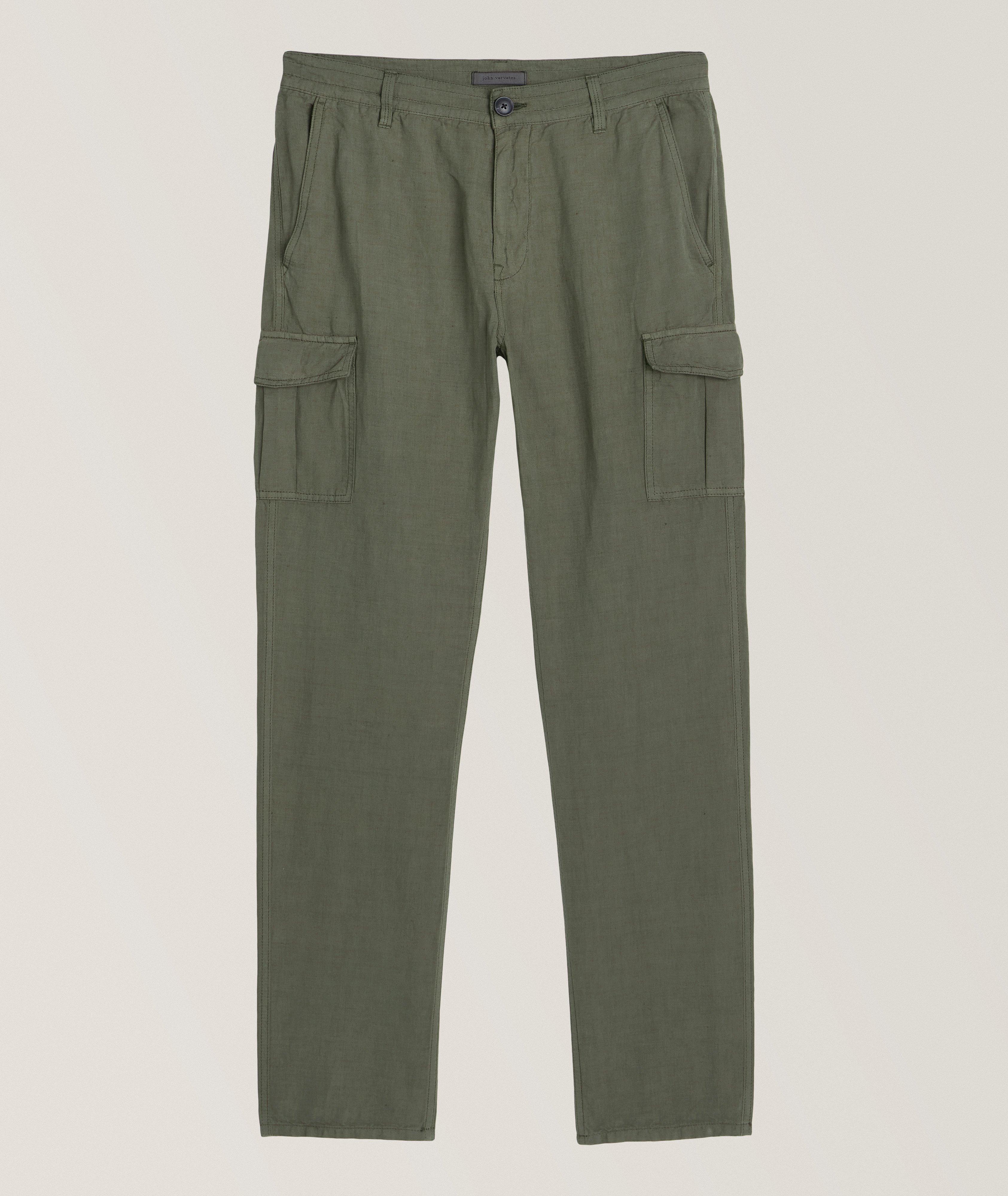 Pantalon cargo en coton et en lin image 0