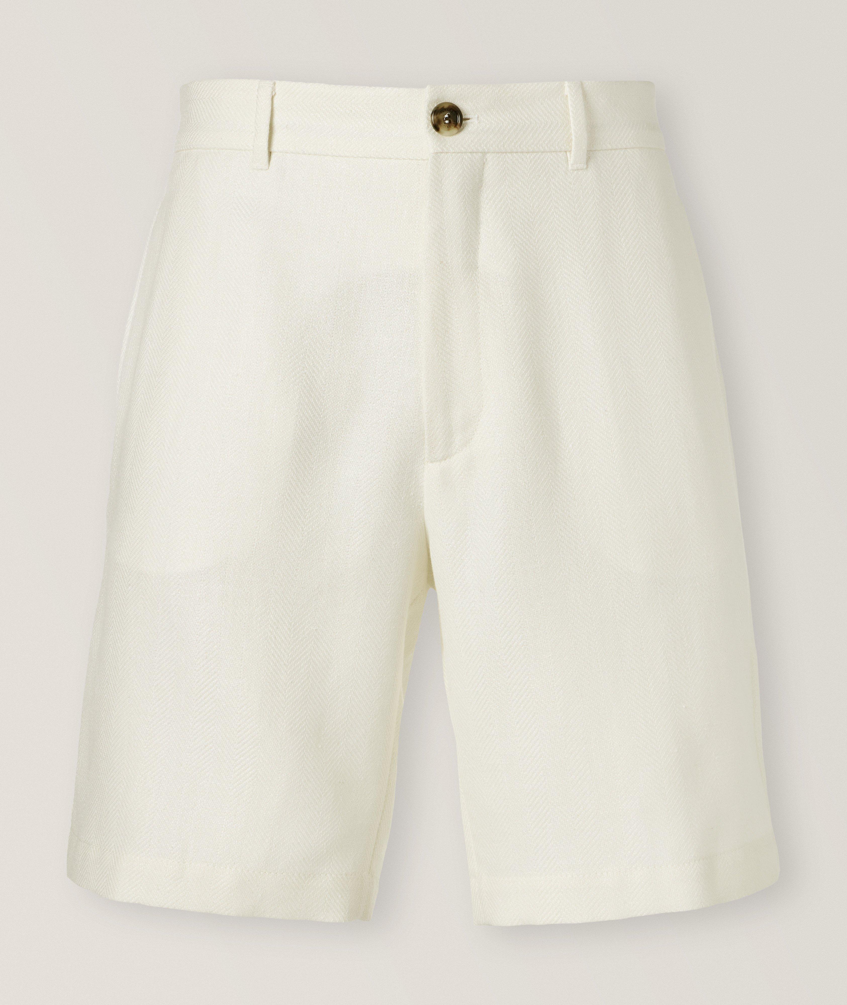 Herringbone Textured Bermuda Shorts  image 0