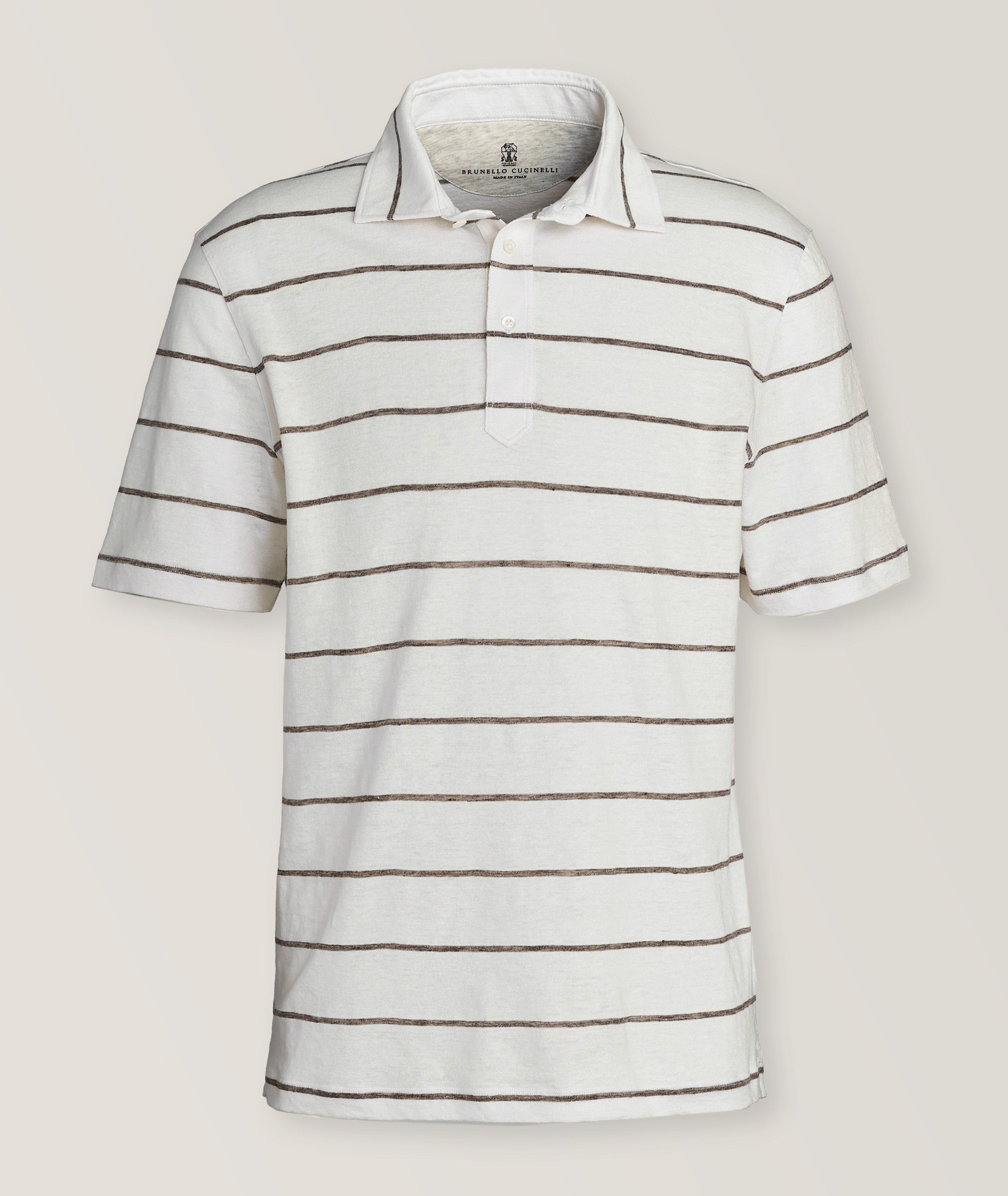 Horizontal Striped Linen-Cotton Polo  image 0