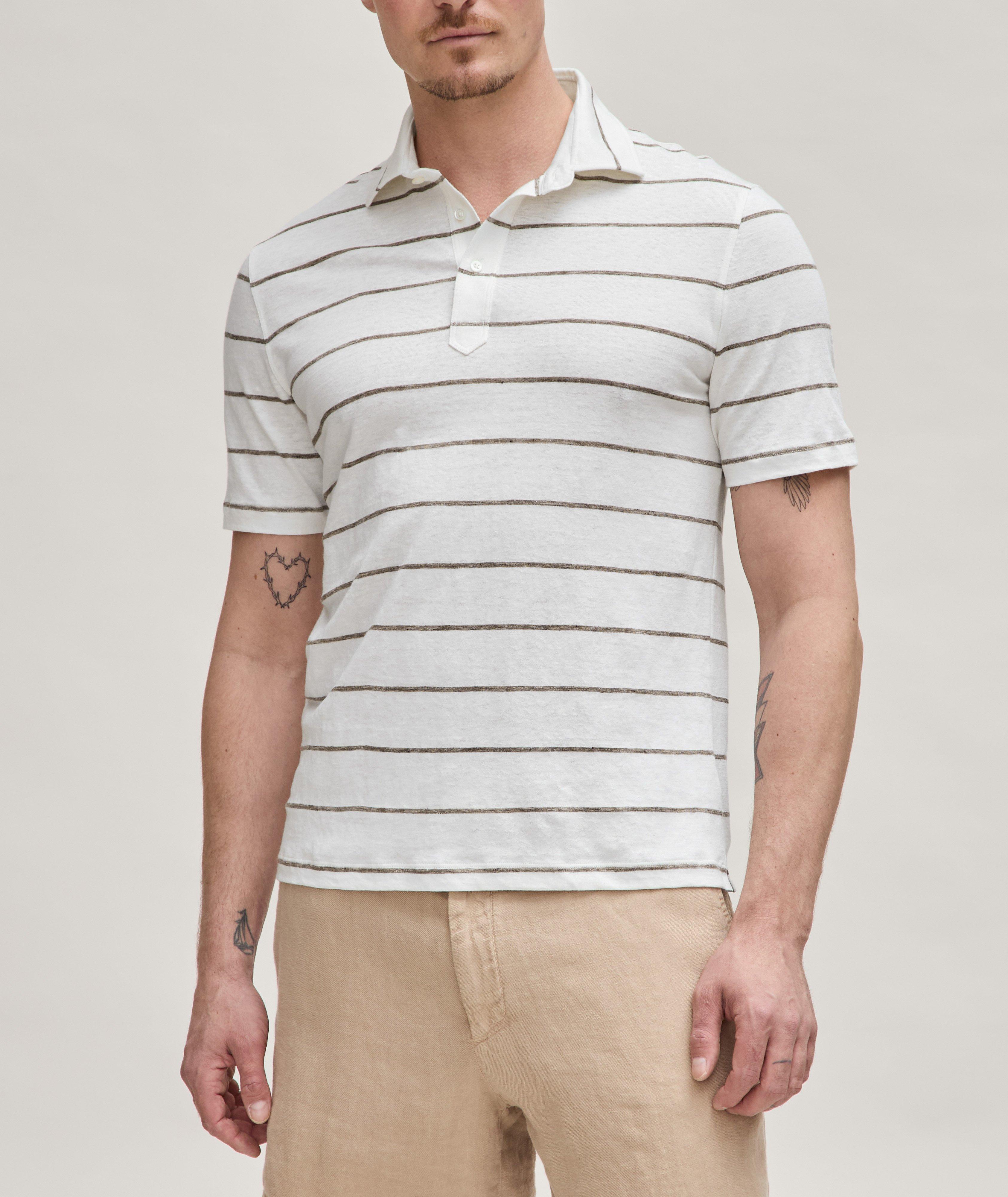 Horizontal Striped Linen-Cotton Polo  image 1