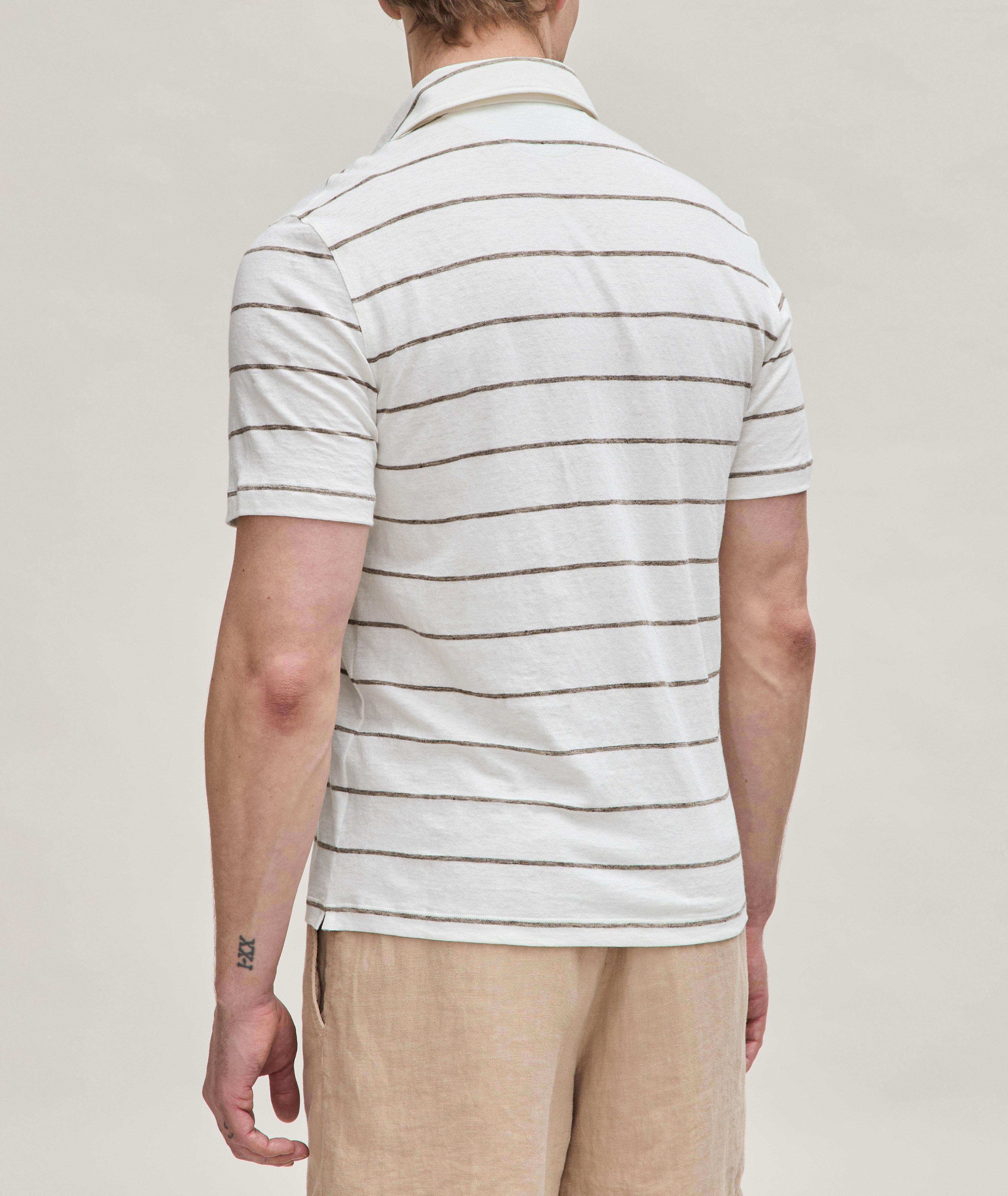 Horizontal Striped Linen-Cotton Polo  image 2