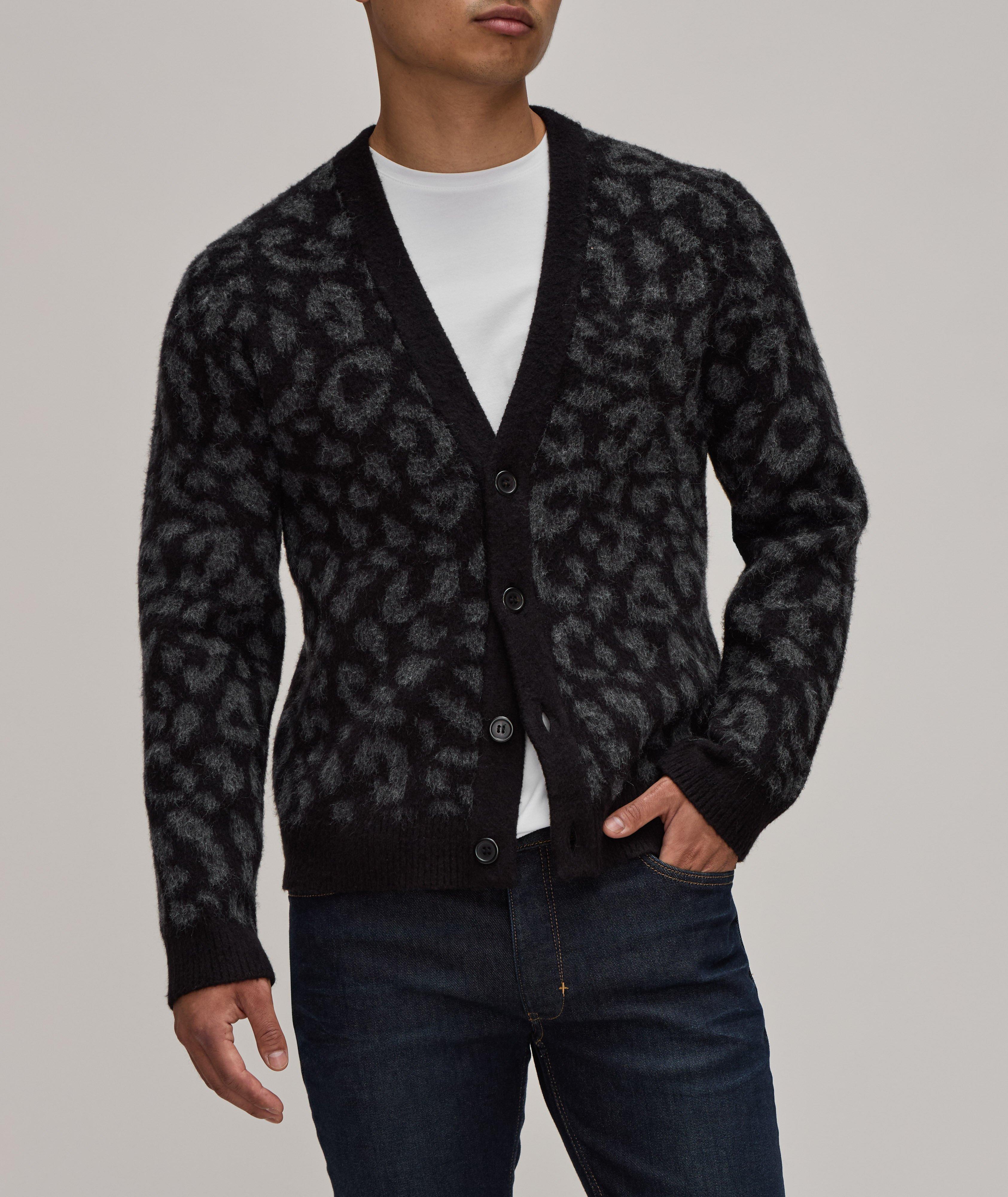 Cardigan en mélange de coton à motif léopard image 1