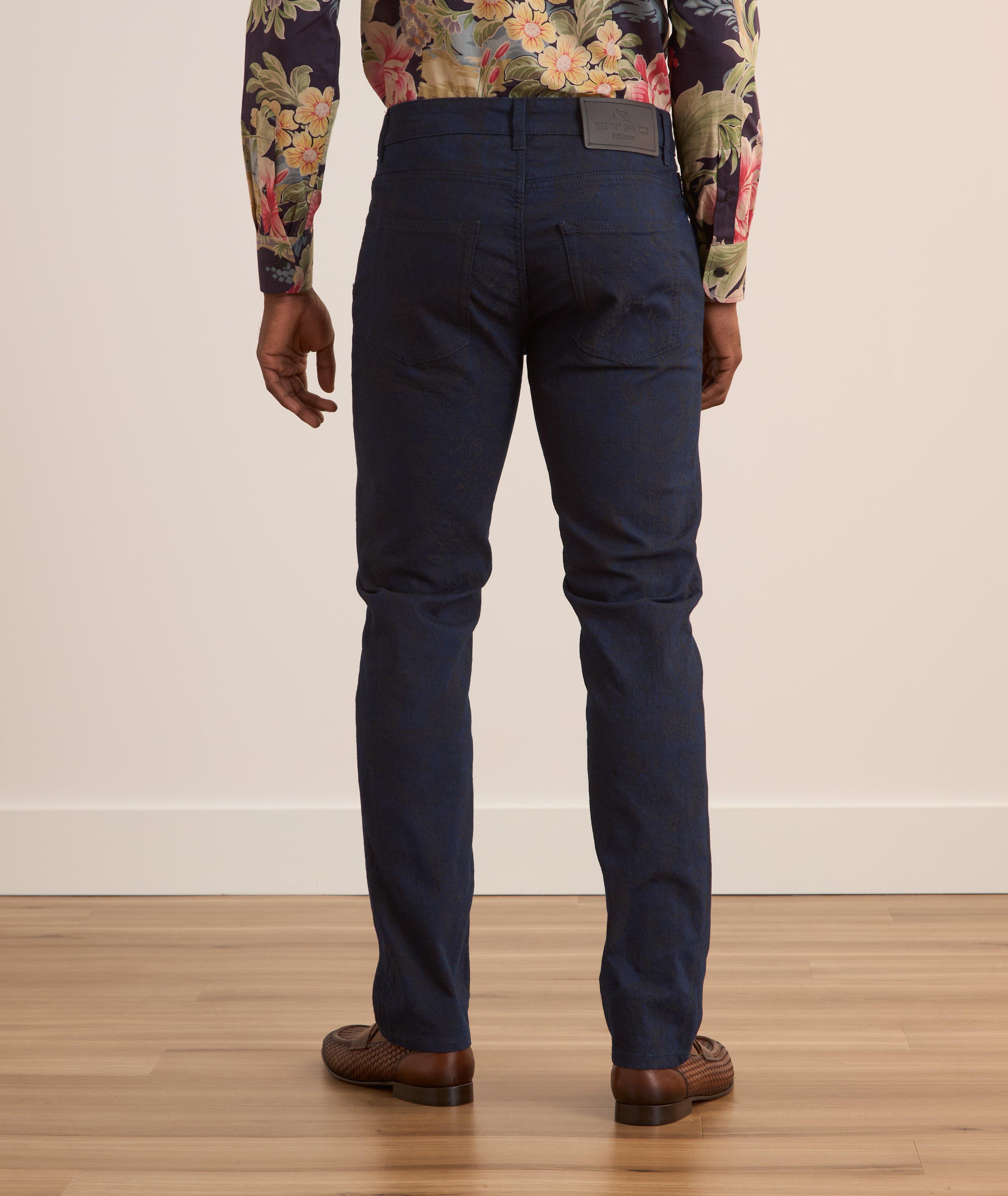 Tonal Paisley Stretch-Cotton Jeans  image 2