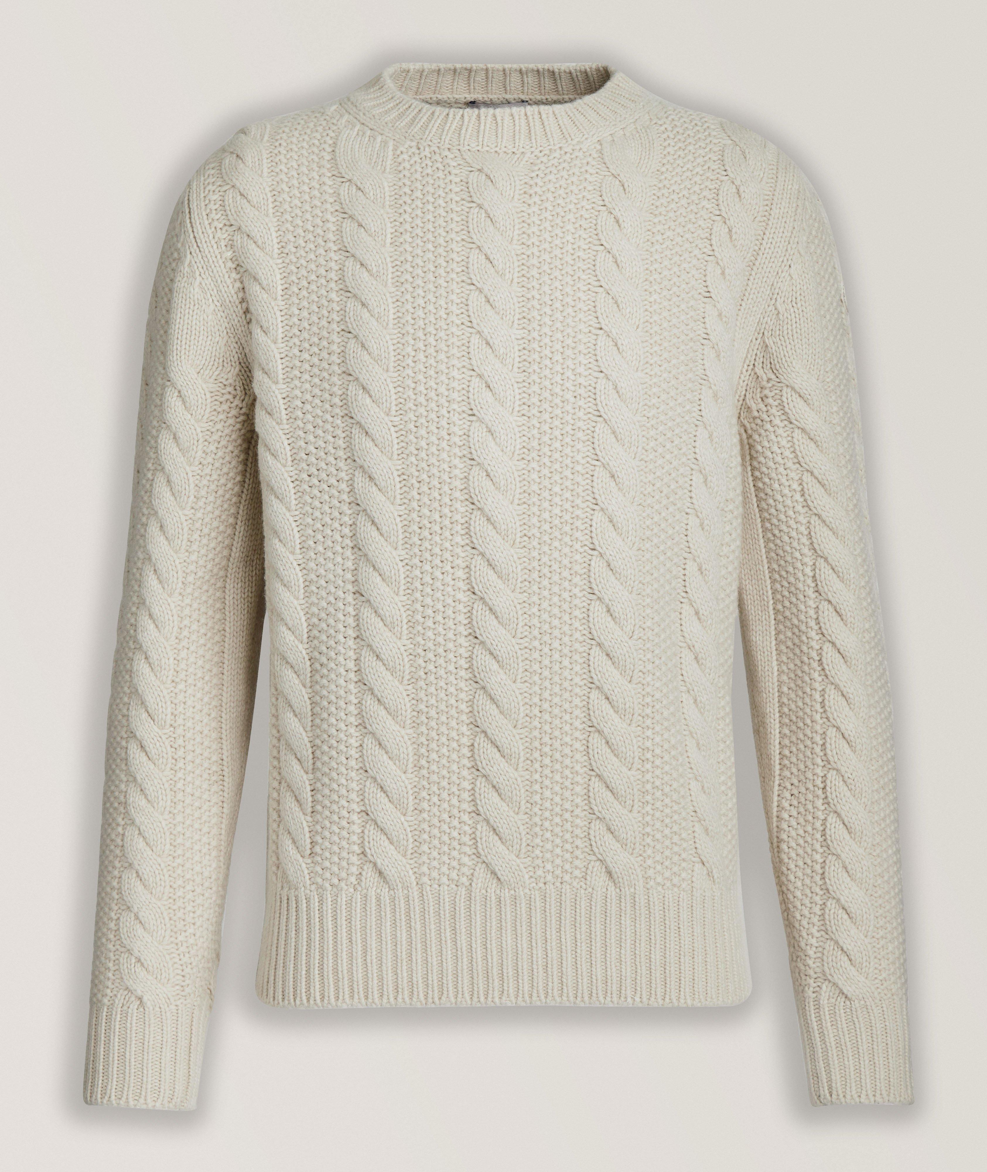 Moncler Cable Knit Virgin Wool & Cashmere Sweater 