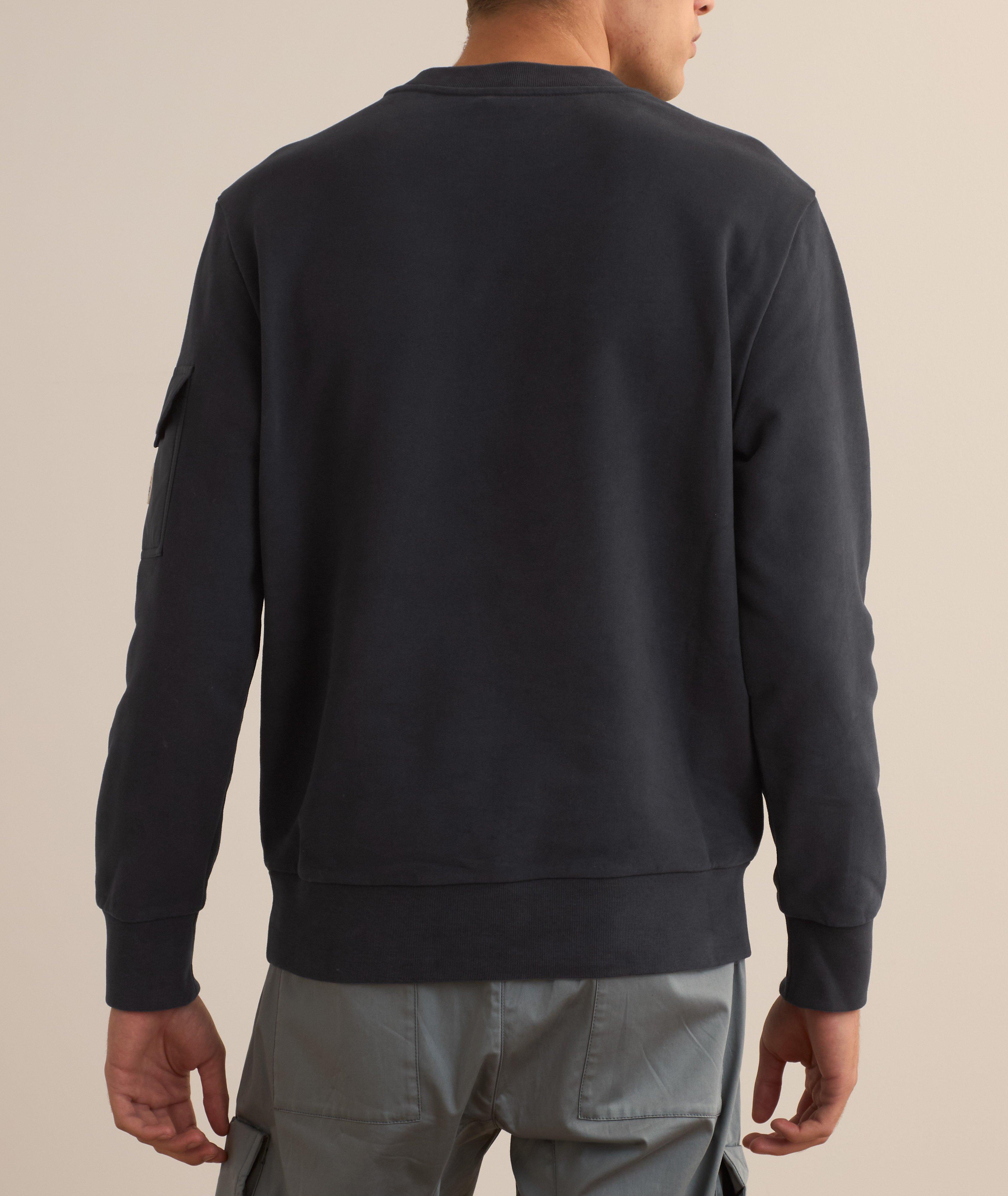 Cotton Crewneck Pocket Sweater image 2