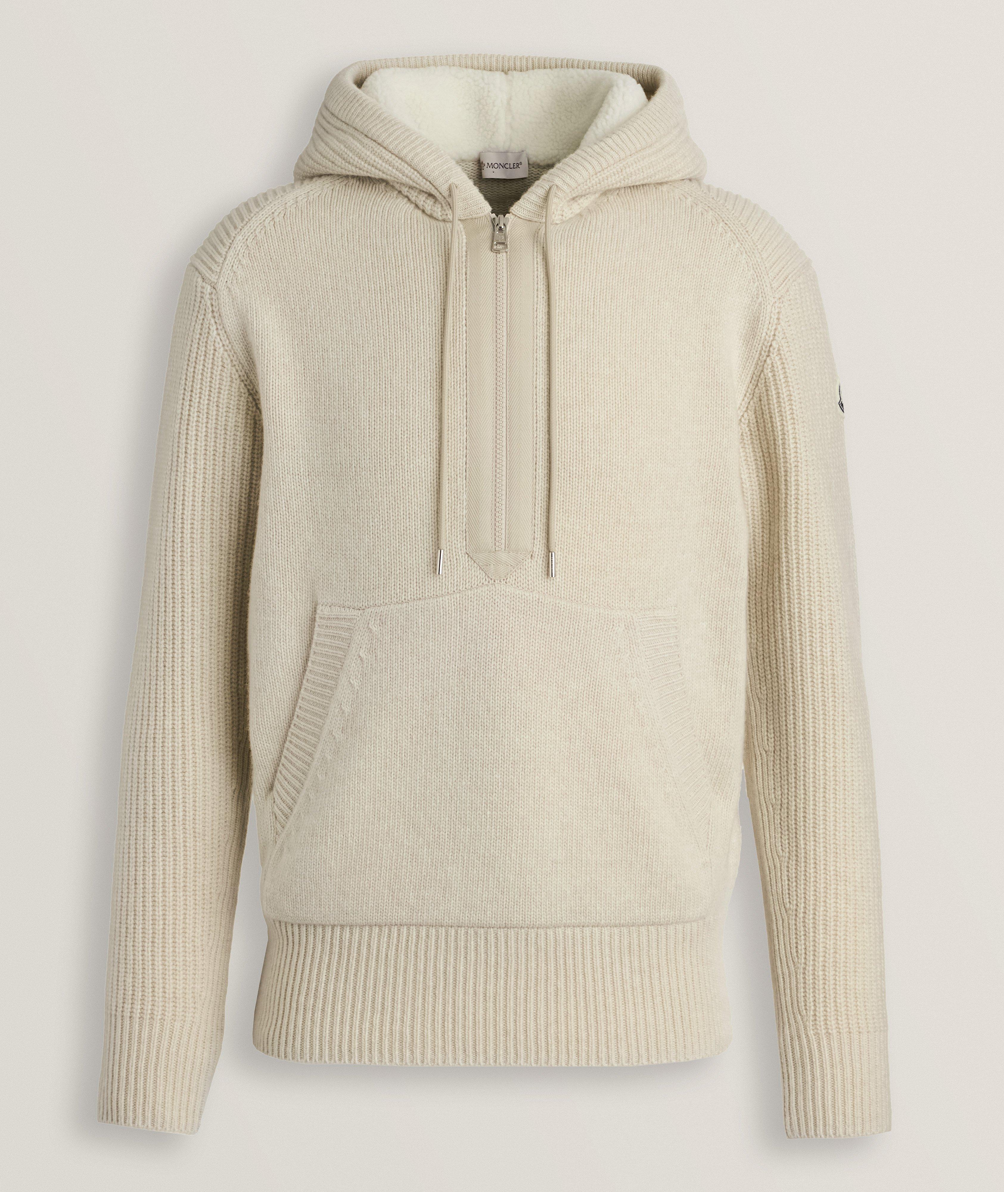 Wool-Cashmere Half-Zip Hooded Sweater image 0