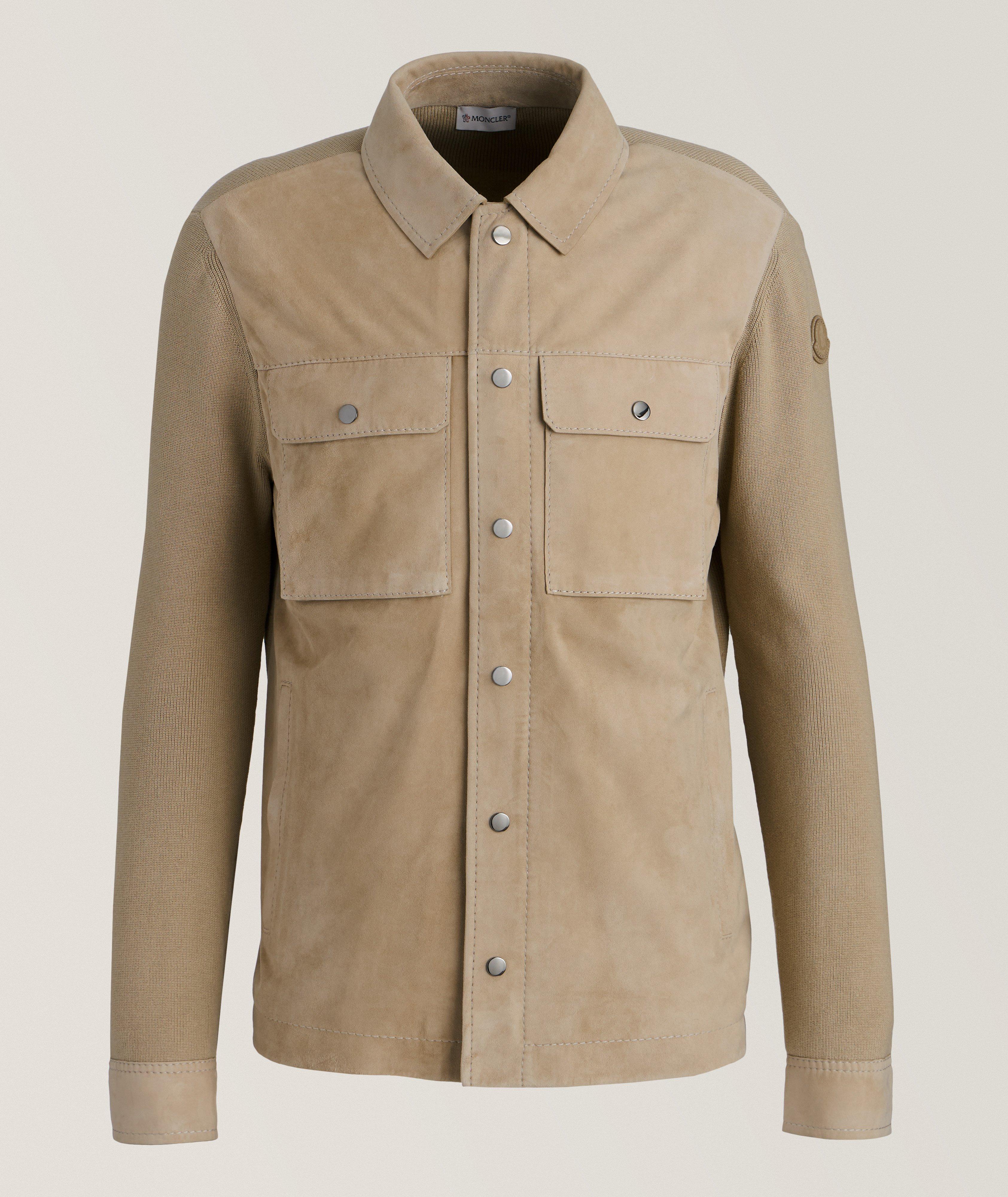 Leather-Cotton Overshirt image 0