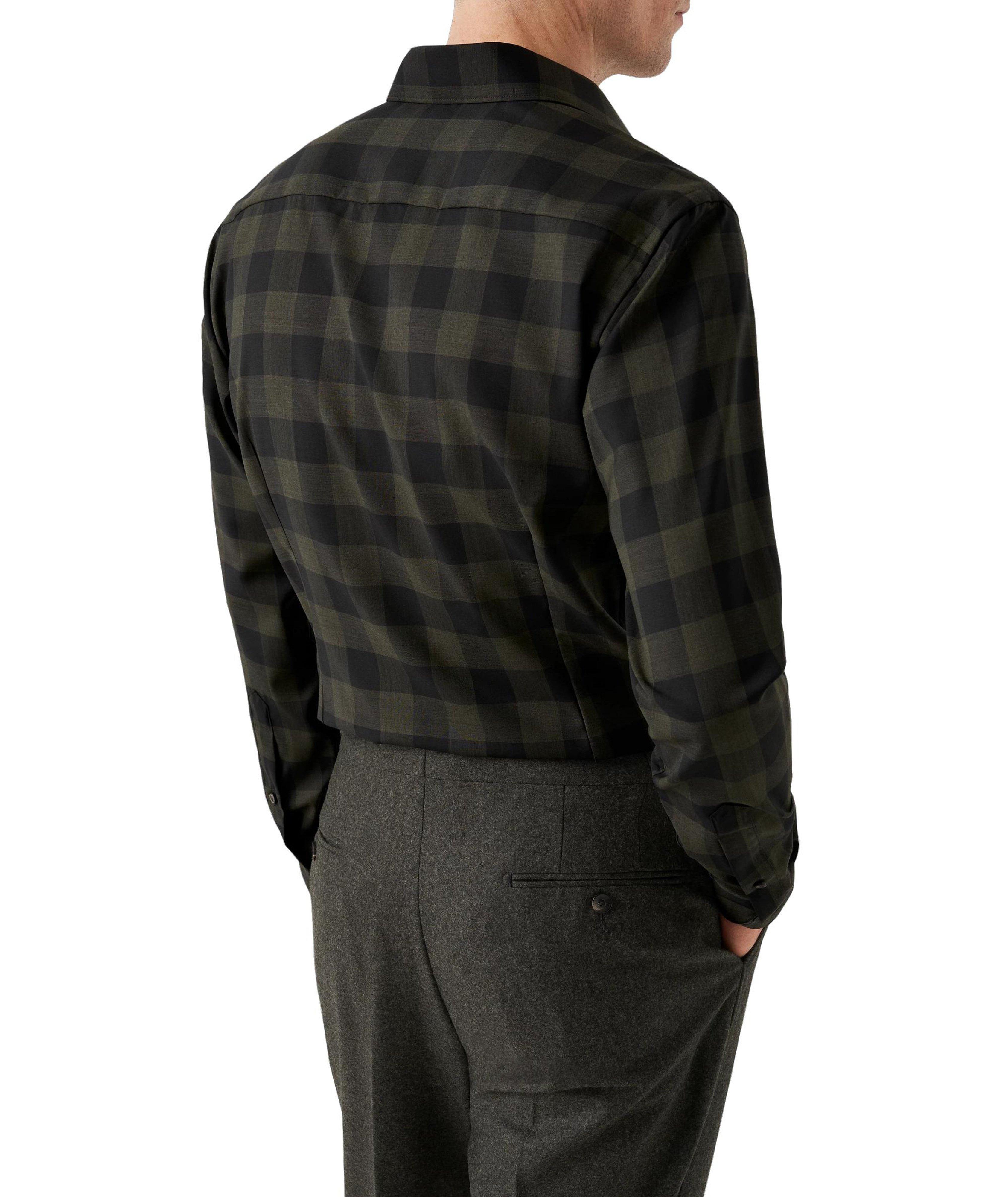 Contemporary-Fit Check Merino Wool Shirt image 2