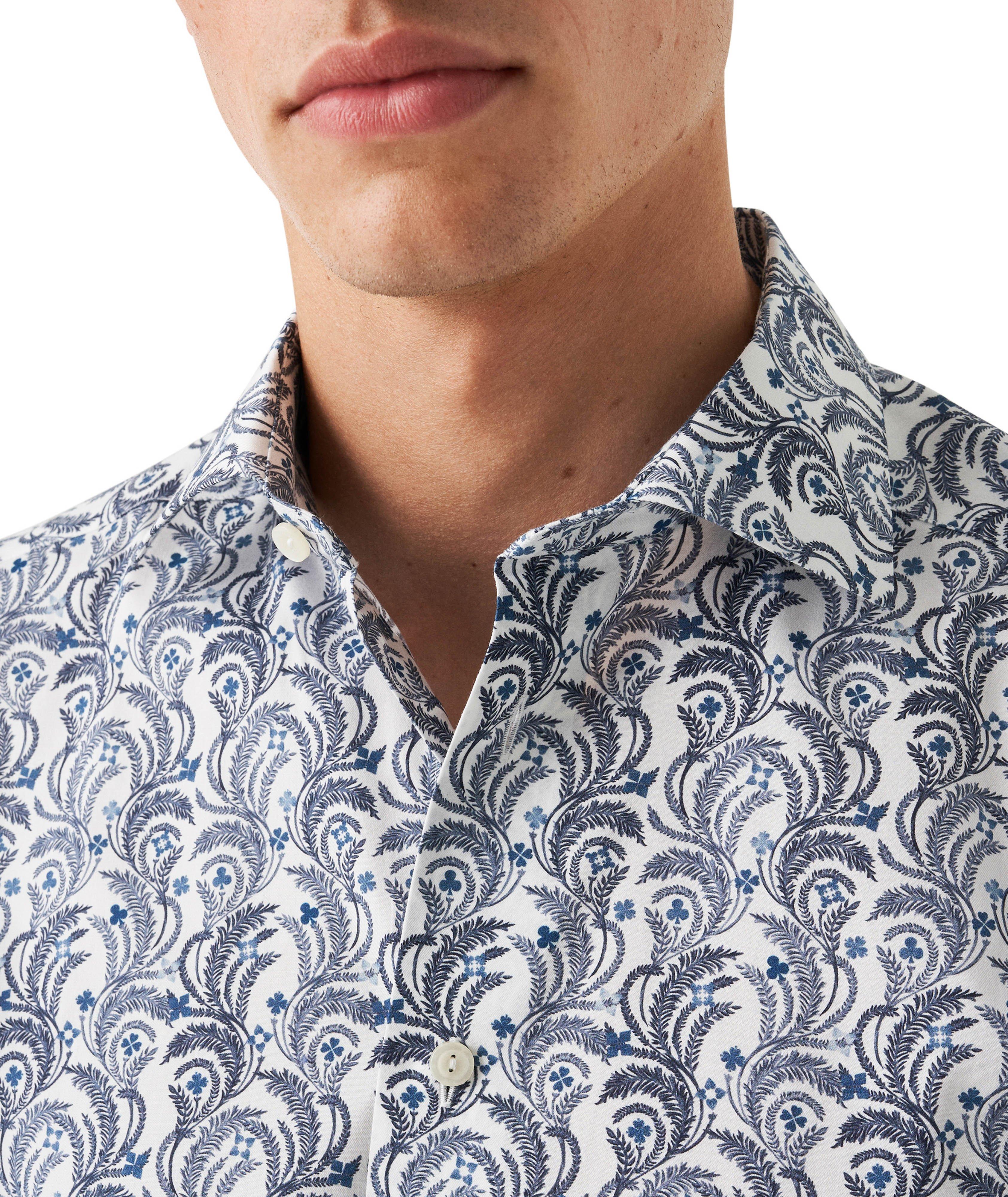 Chemise en twill à motif floral de coupe contemporaine image 3