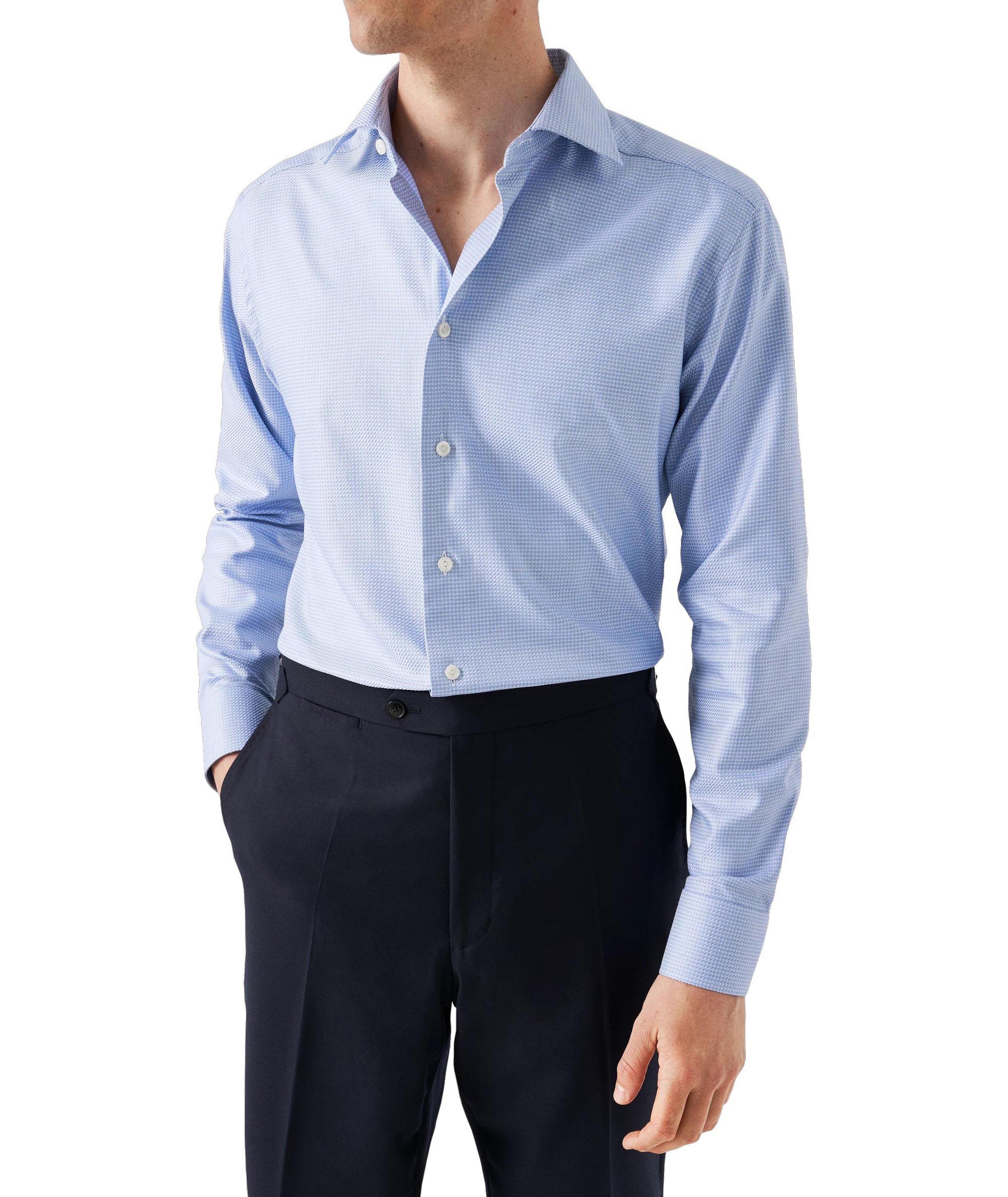 Slim-Fit Micro-Check Twill Dress Shirt image 1