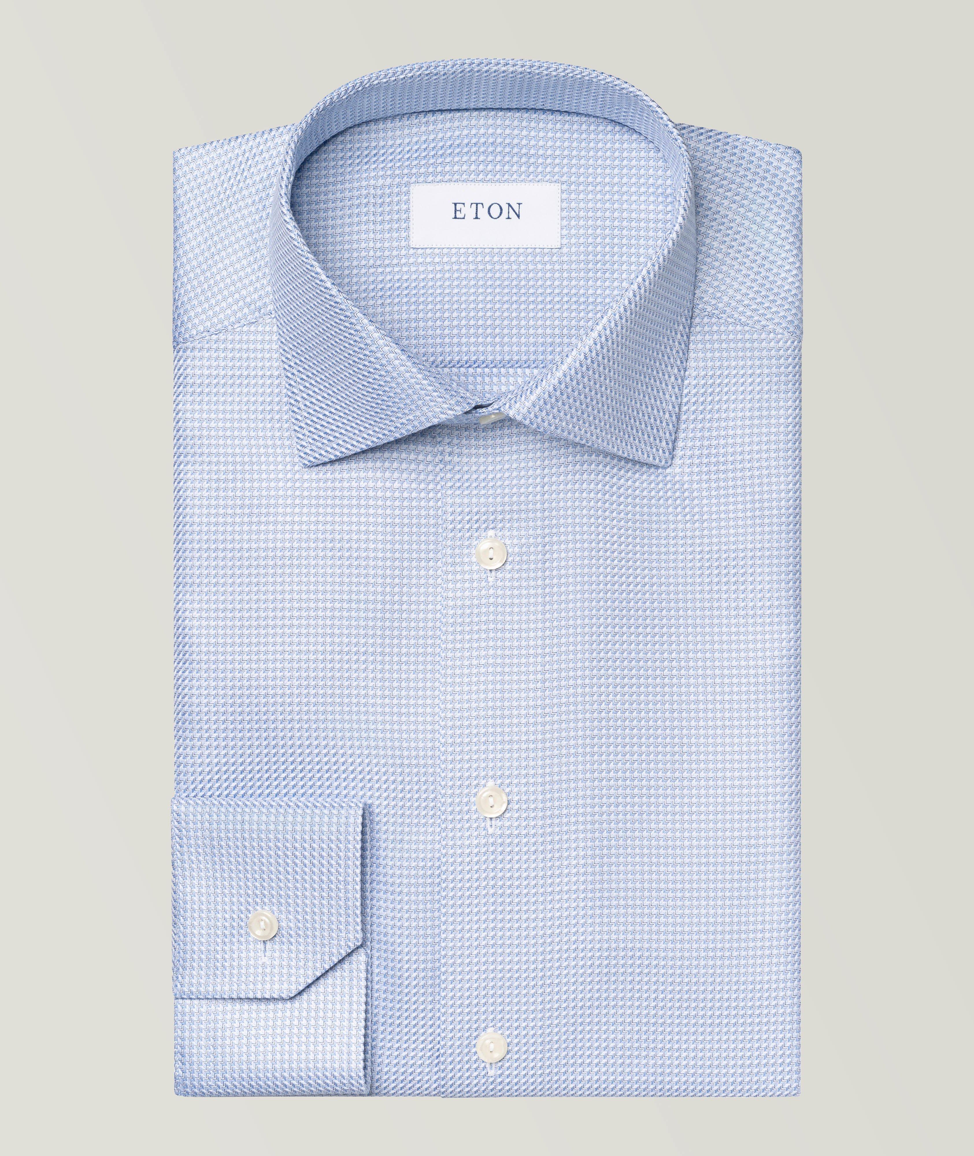 Slim-Fit Micro-Check Twill Dress Shirt image 0