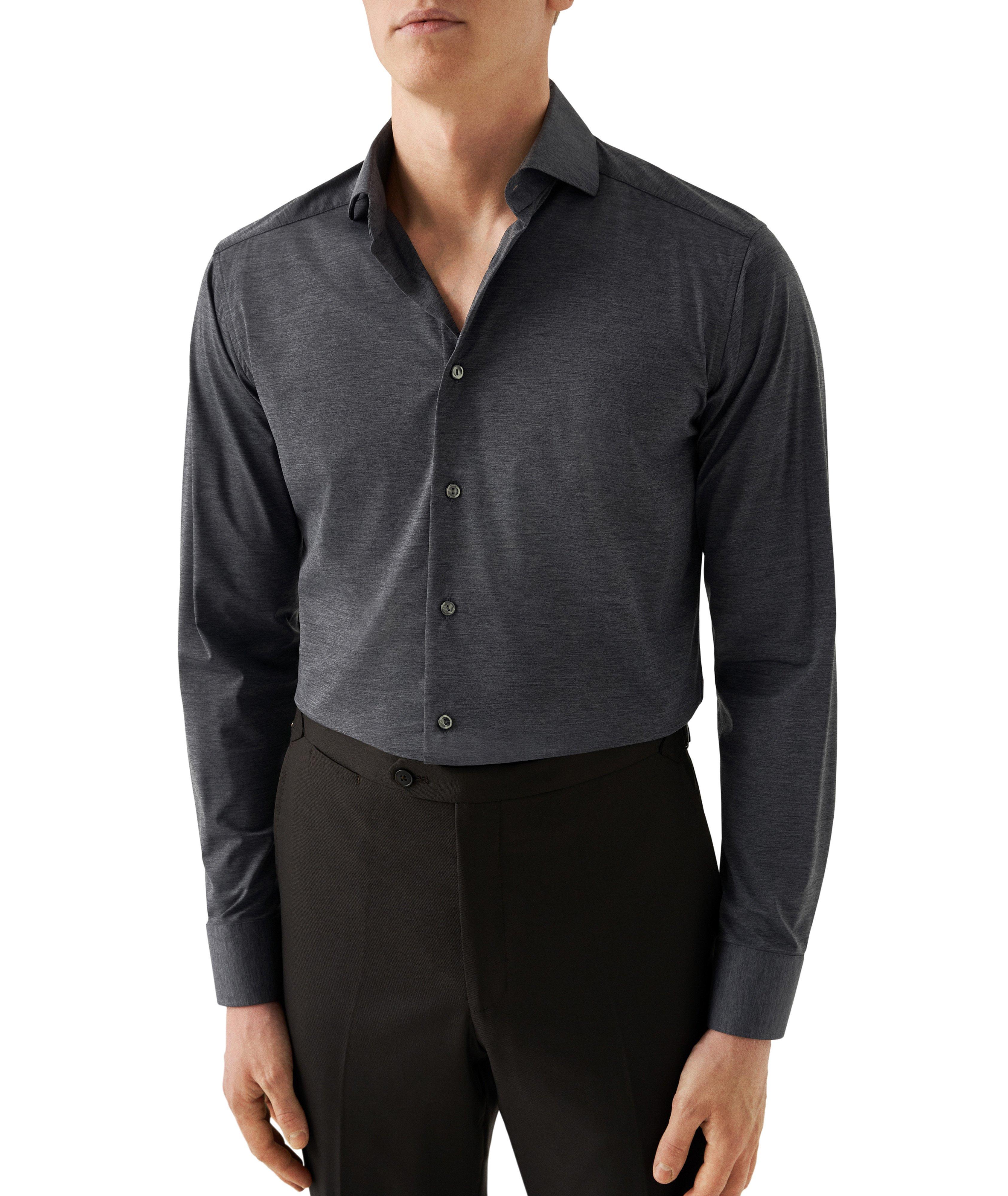 Slim-Fit Mélange Four-Way Stretch Shirt image 1