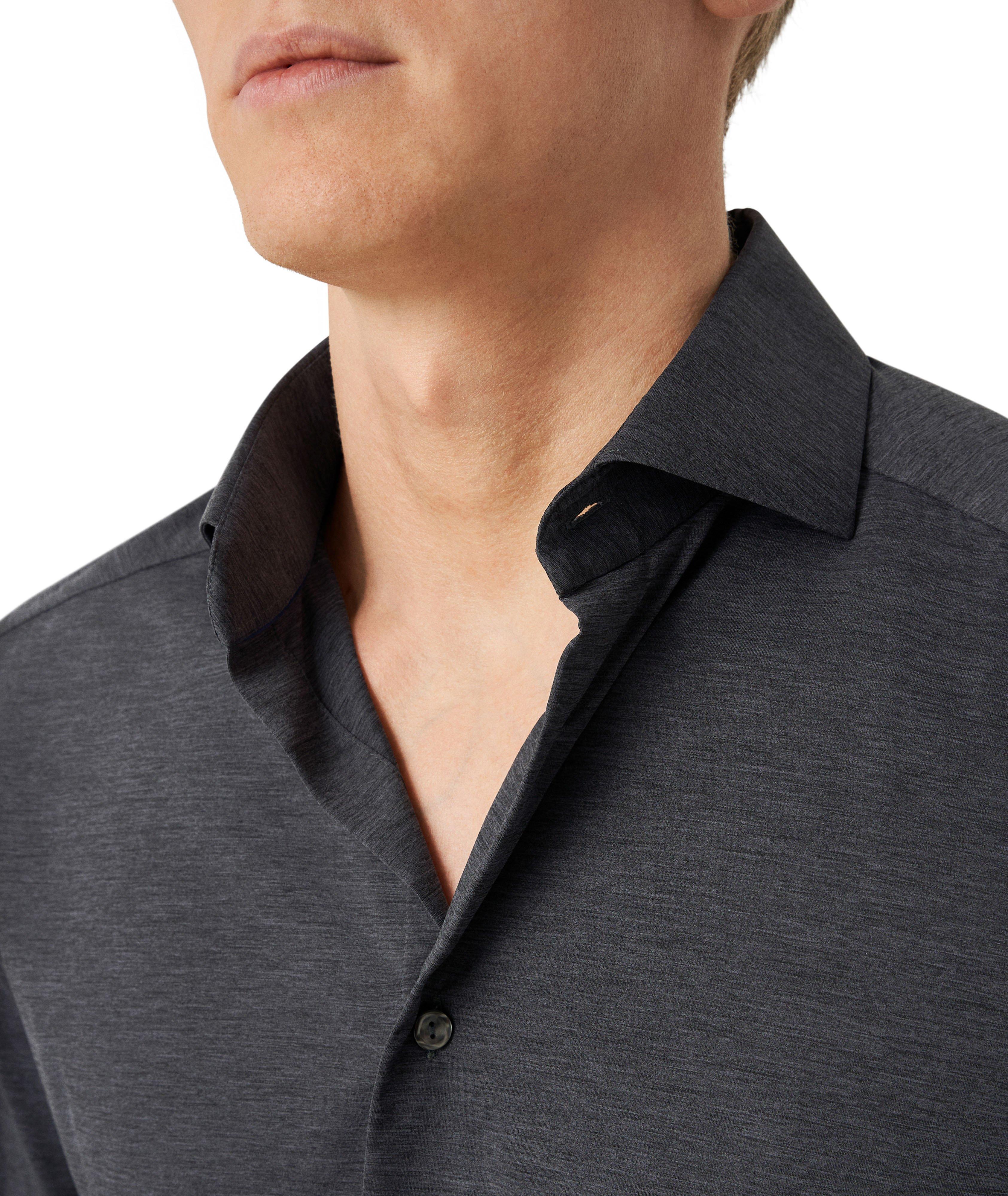 Slim-Fit Mélange Four-Way Stretch Shirt image 3