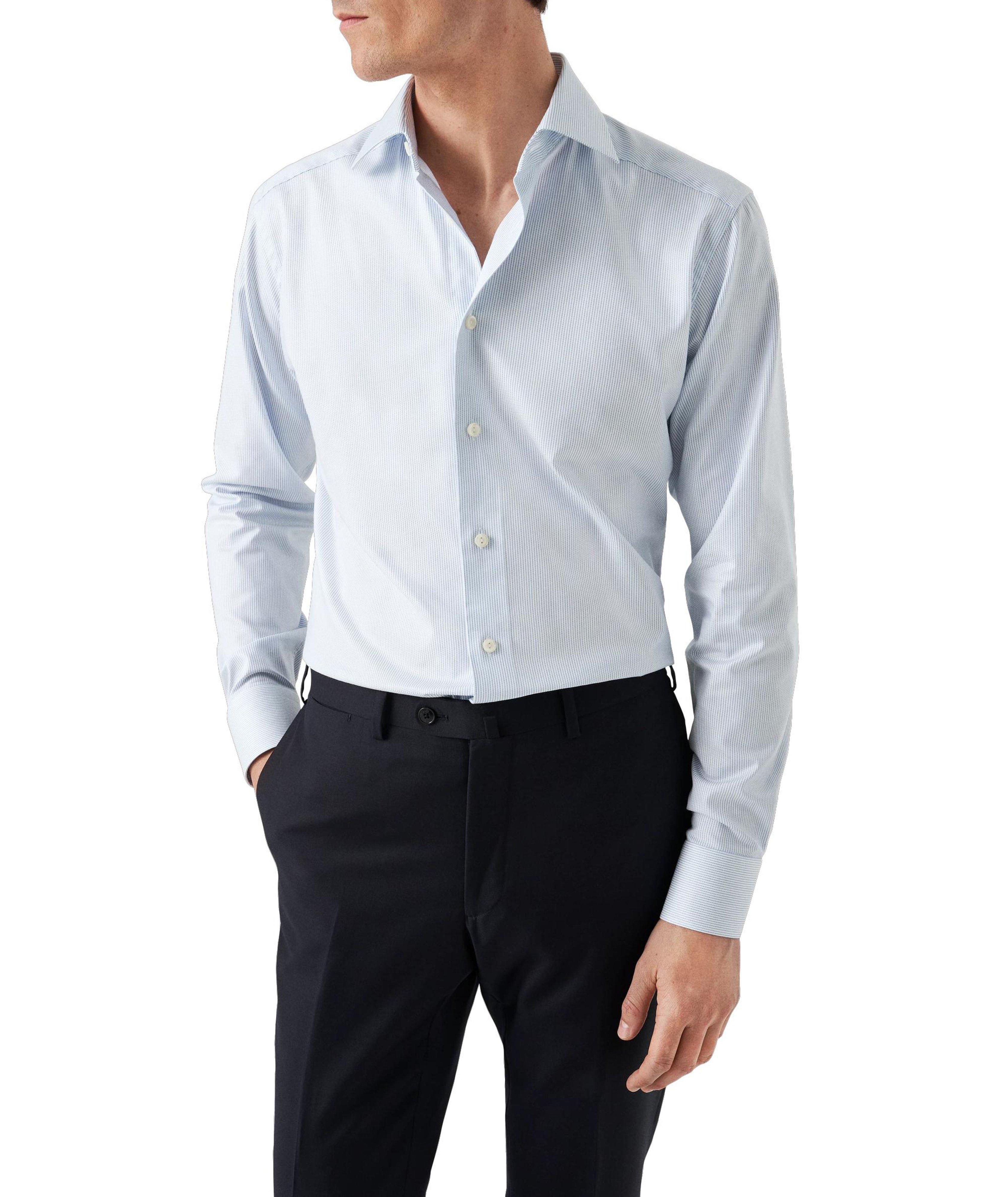 Contemporary-Fit Striped Tencel-Blend Dress Shirt image 1