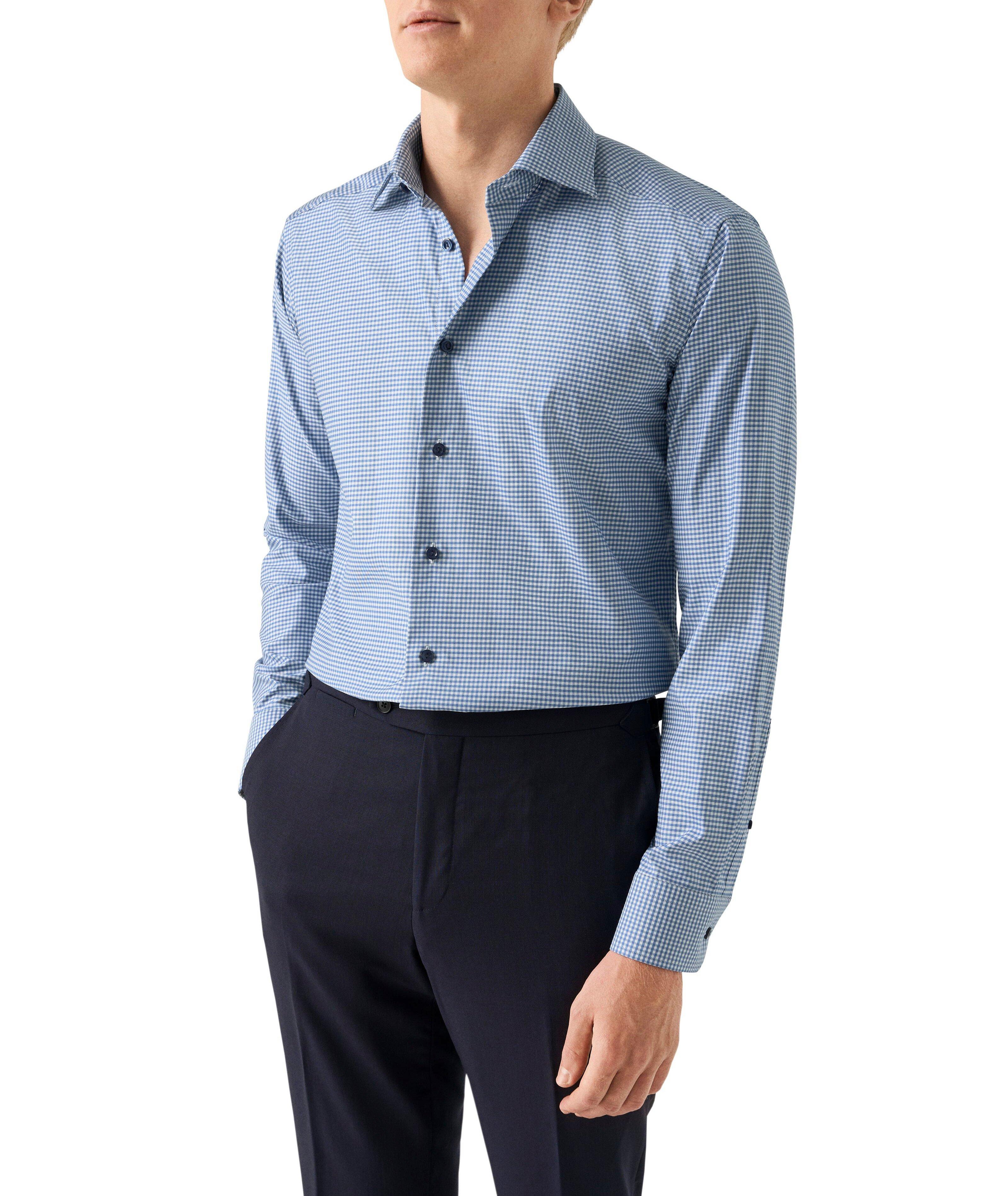 Contemporary-Fit Check Tencel-Blend Dress Shirt  image 1