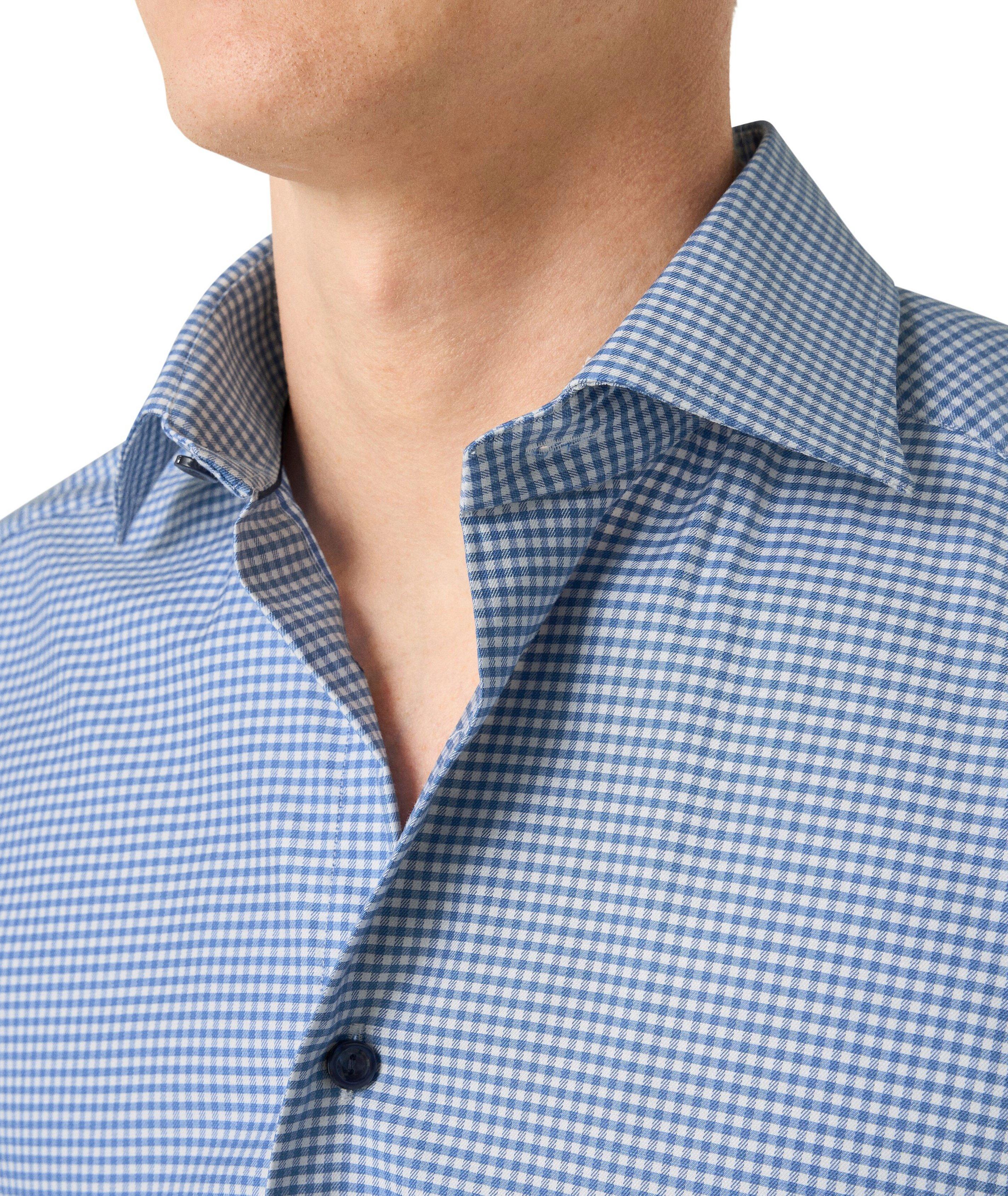 Contemporary-Fit Check Tencel-Blend Dress Shirt  image 3