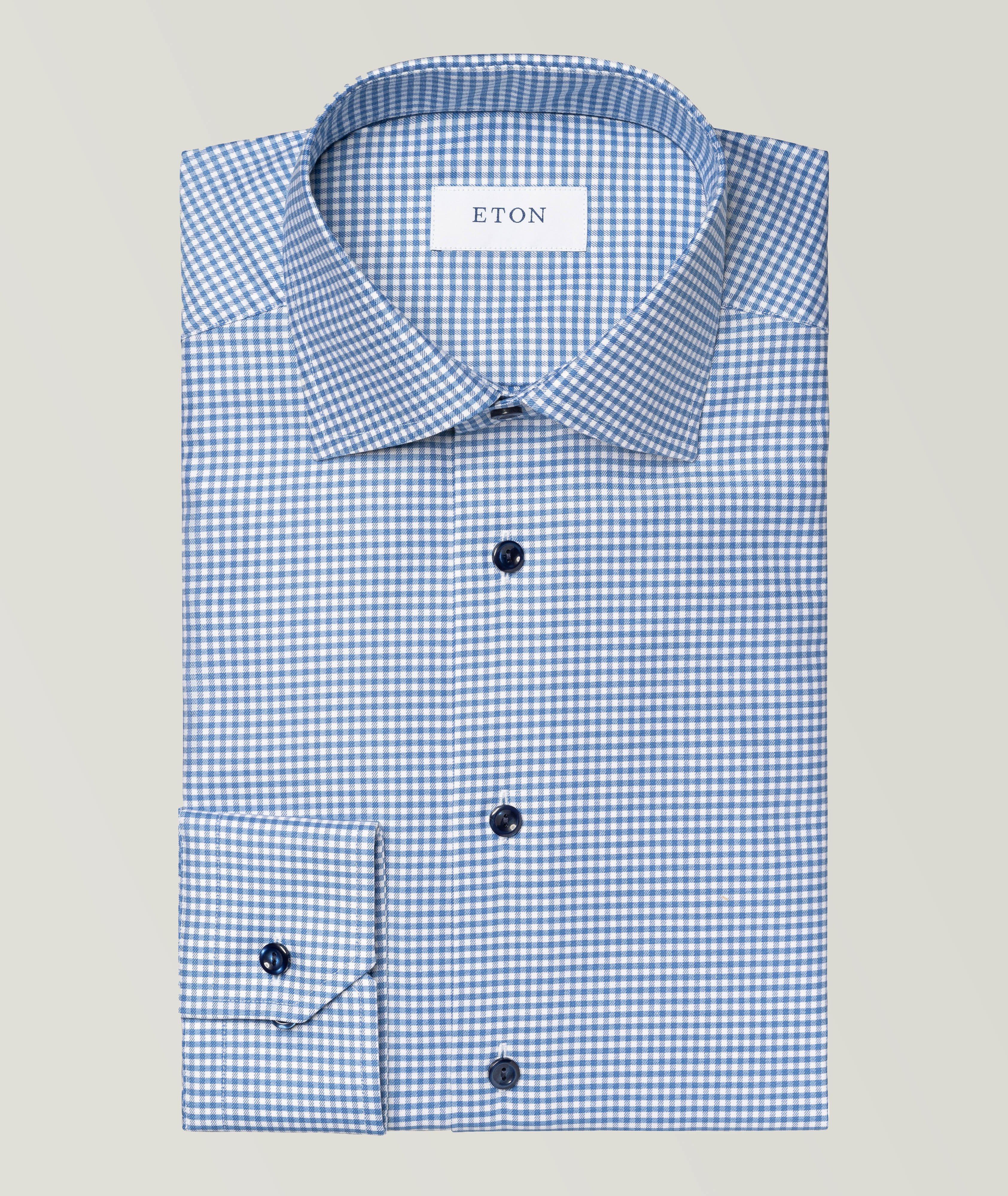 Contemporary-Fit Check Tencel-Blend Dress Shirt  image 0