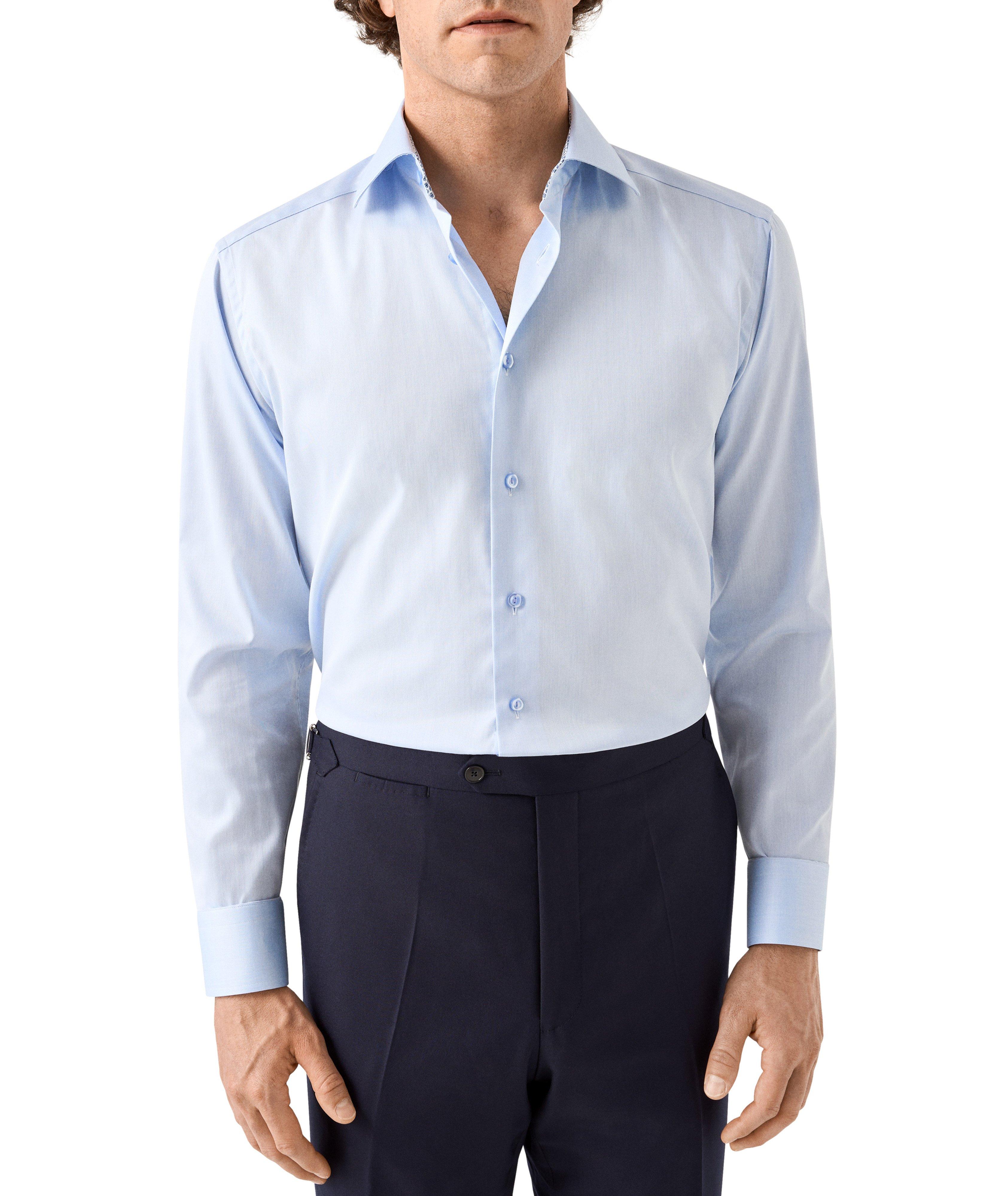 Slim-Fit Geometric Effect Dress Shirt  image 1