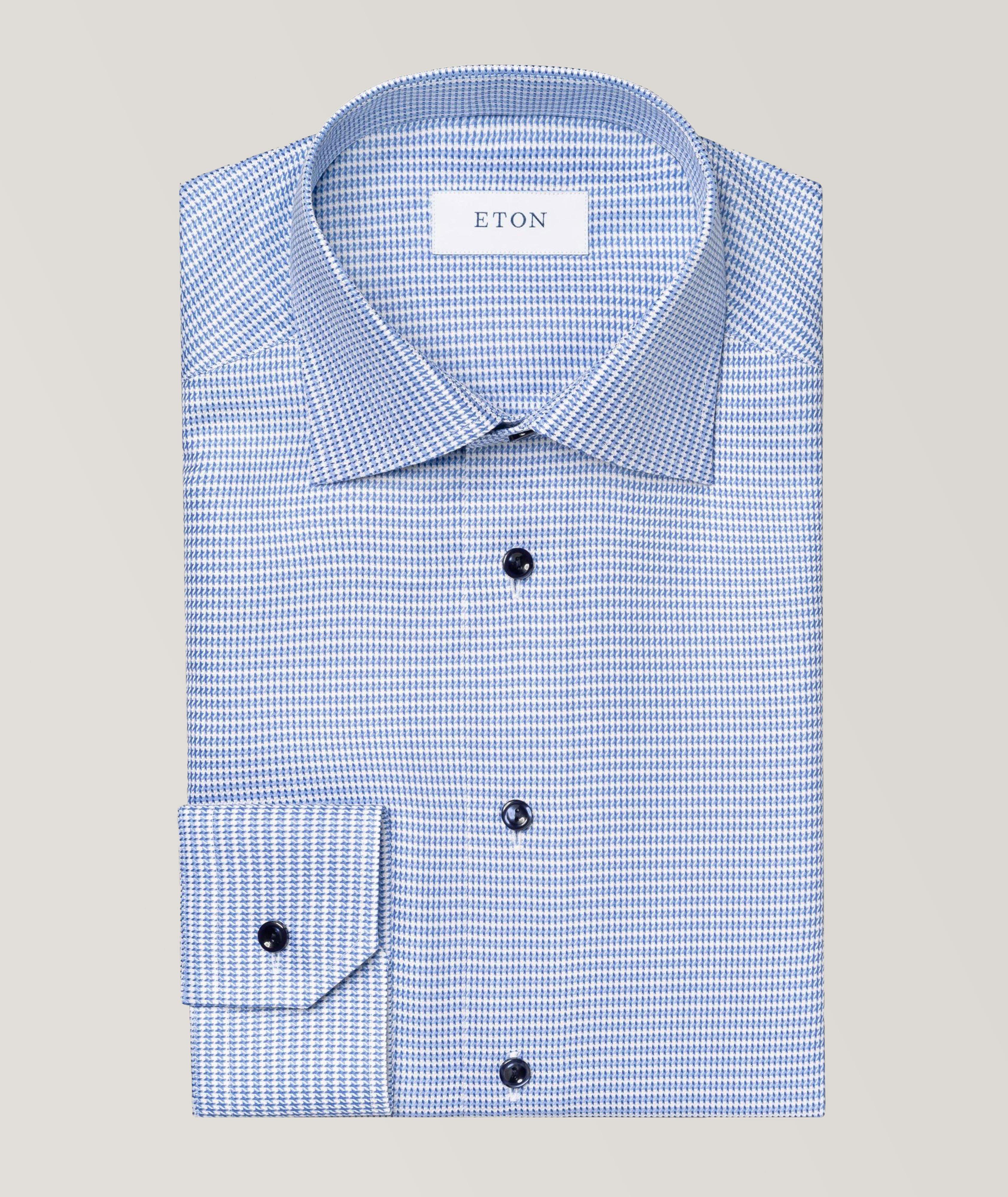 Chemise en twill à pied-de-poule de coupe contemporaine image 0