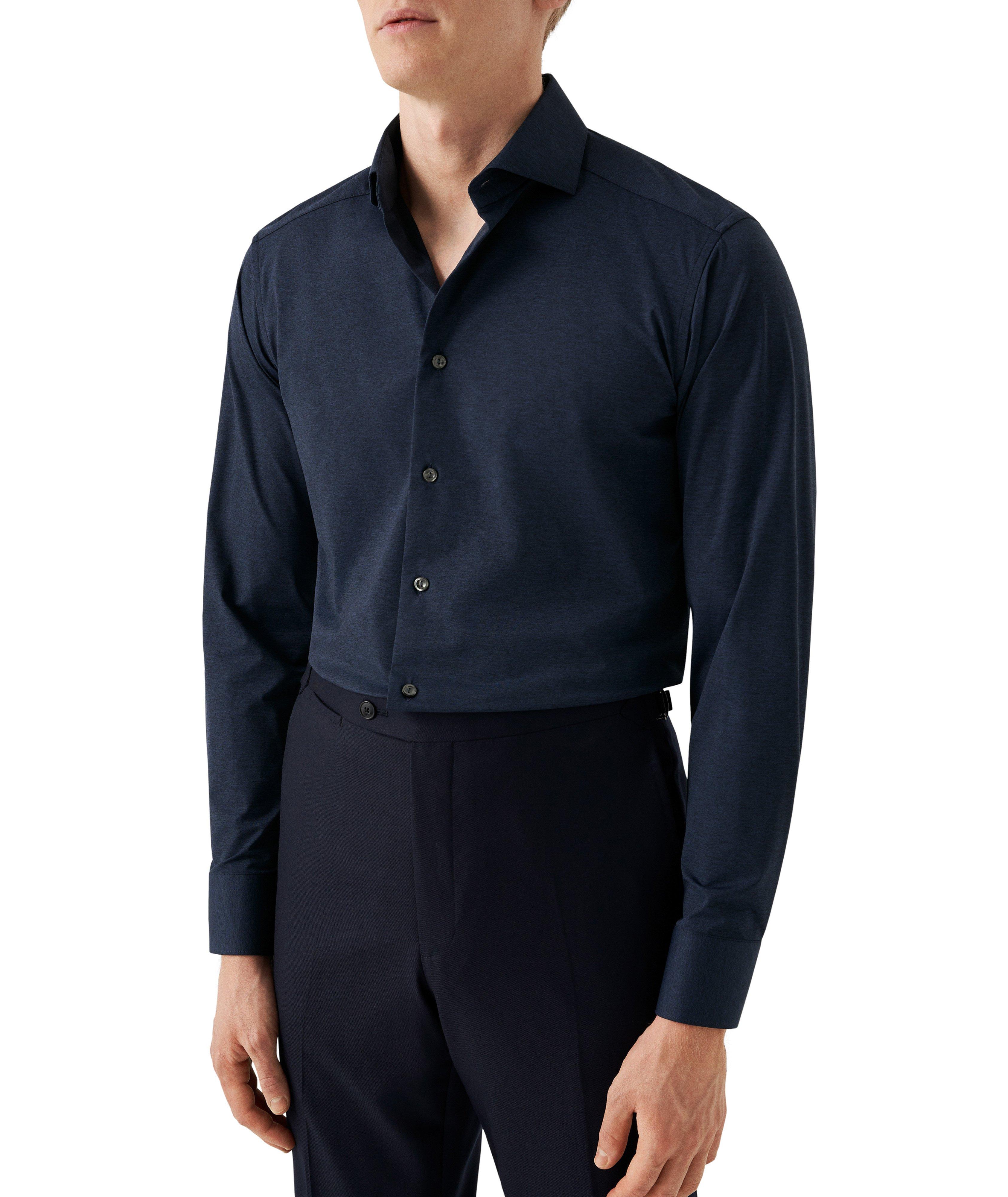 Contemporary-Fit Mélange Four-Way Stretch Shirt image 1