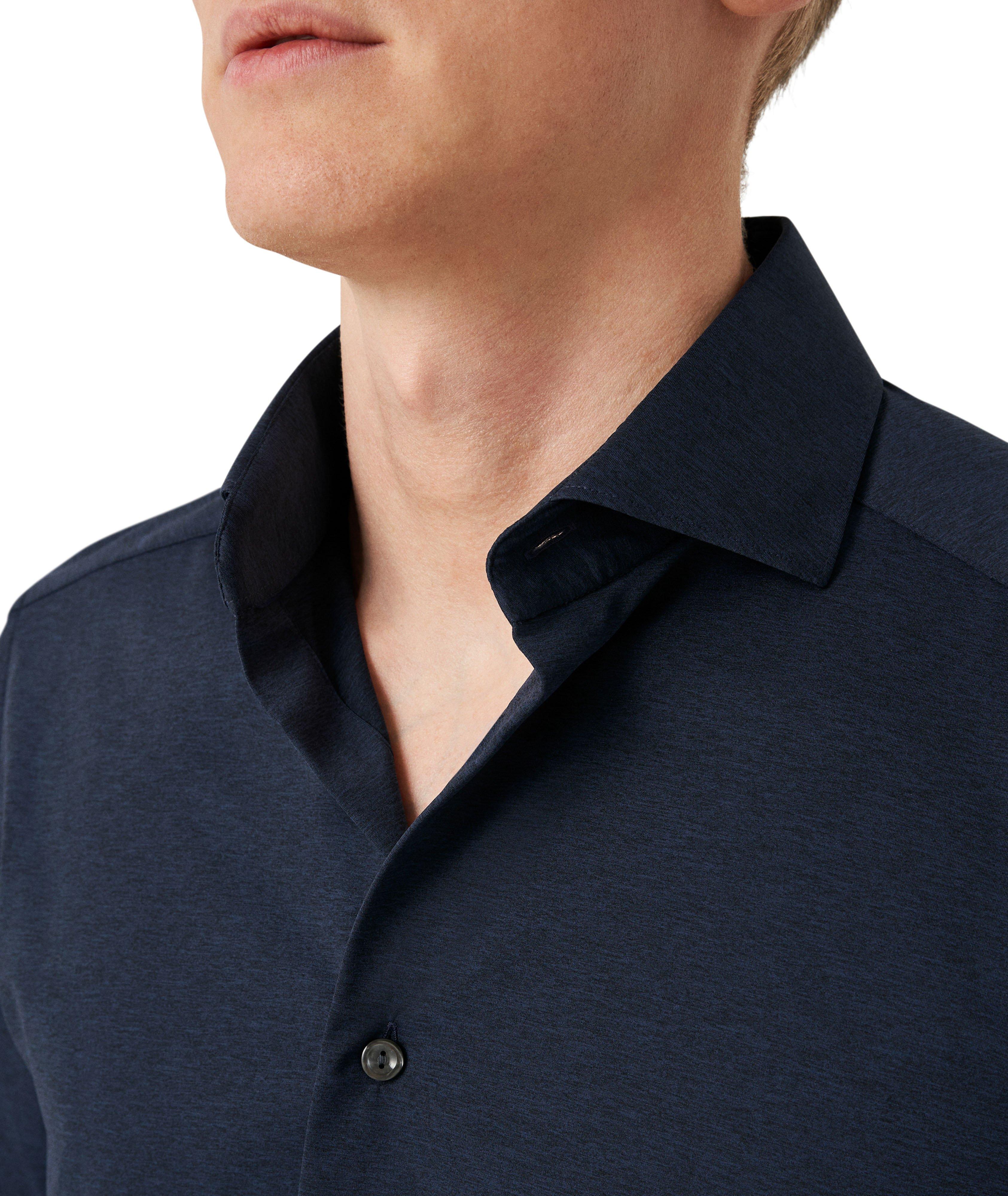 Contemporary-Fit Mélange Four-Way Stretch Shirt image 3