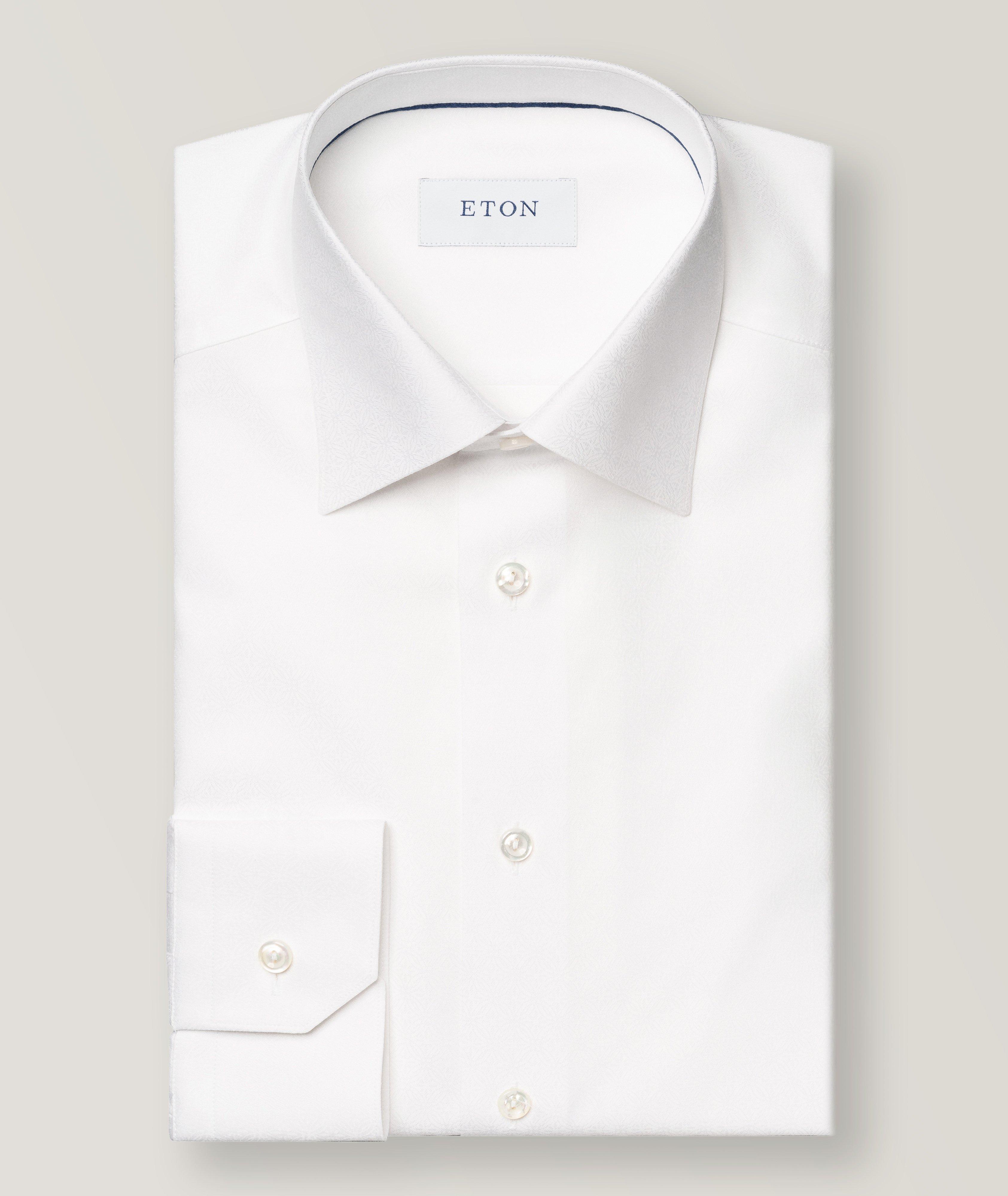 Slim-Fit Geometric Jacquard Dress Shirt  image 0