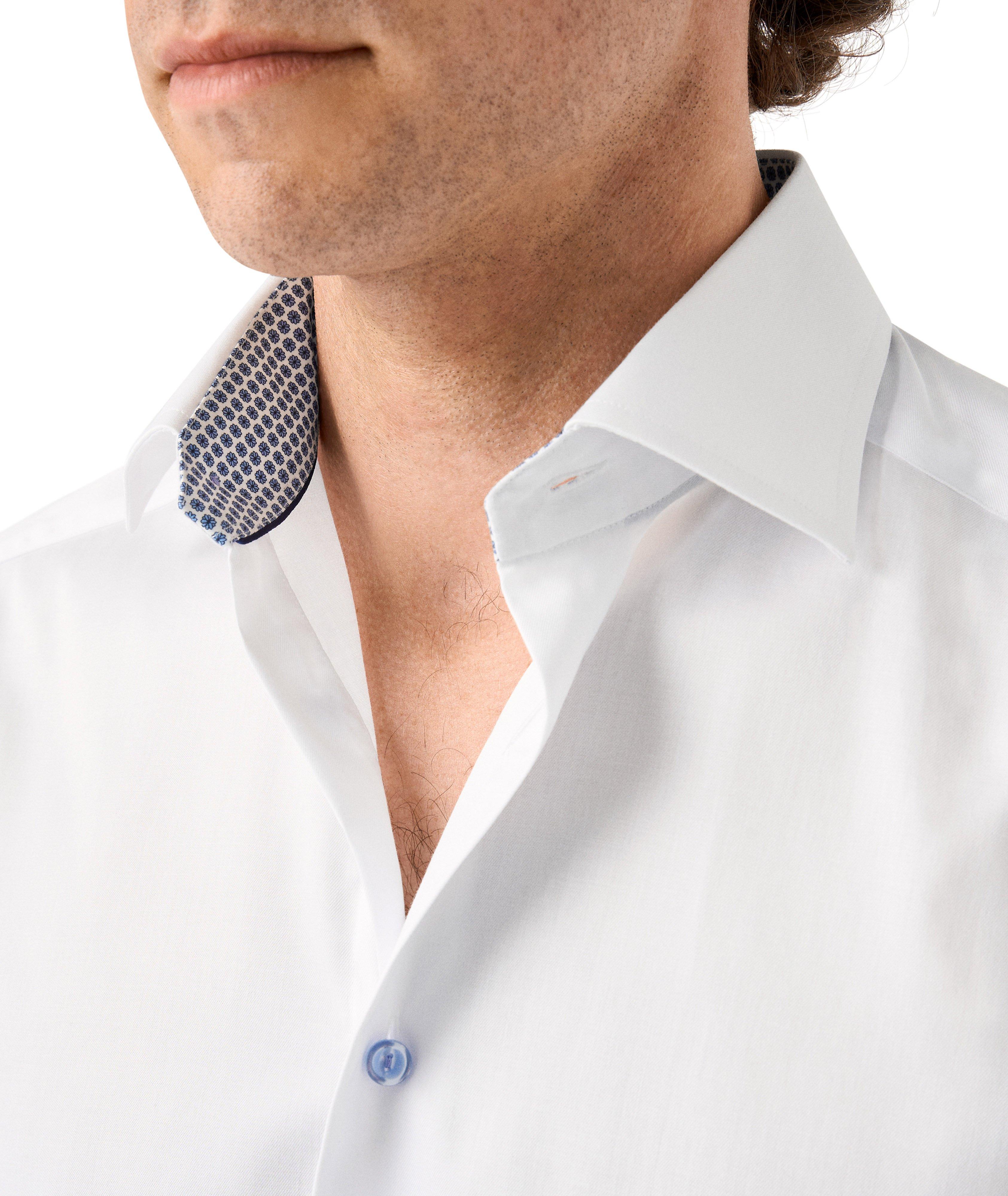 Contemporary-Fit Micro-Floral Trim Dress Shirt image 2