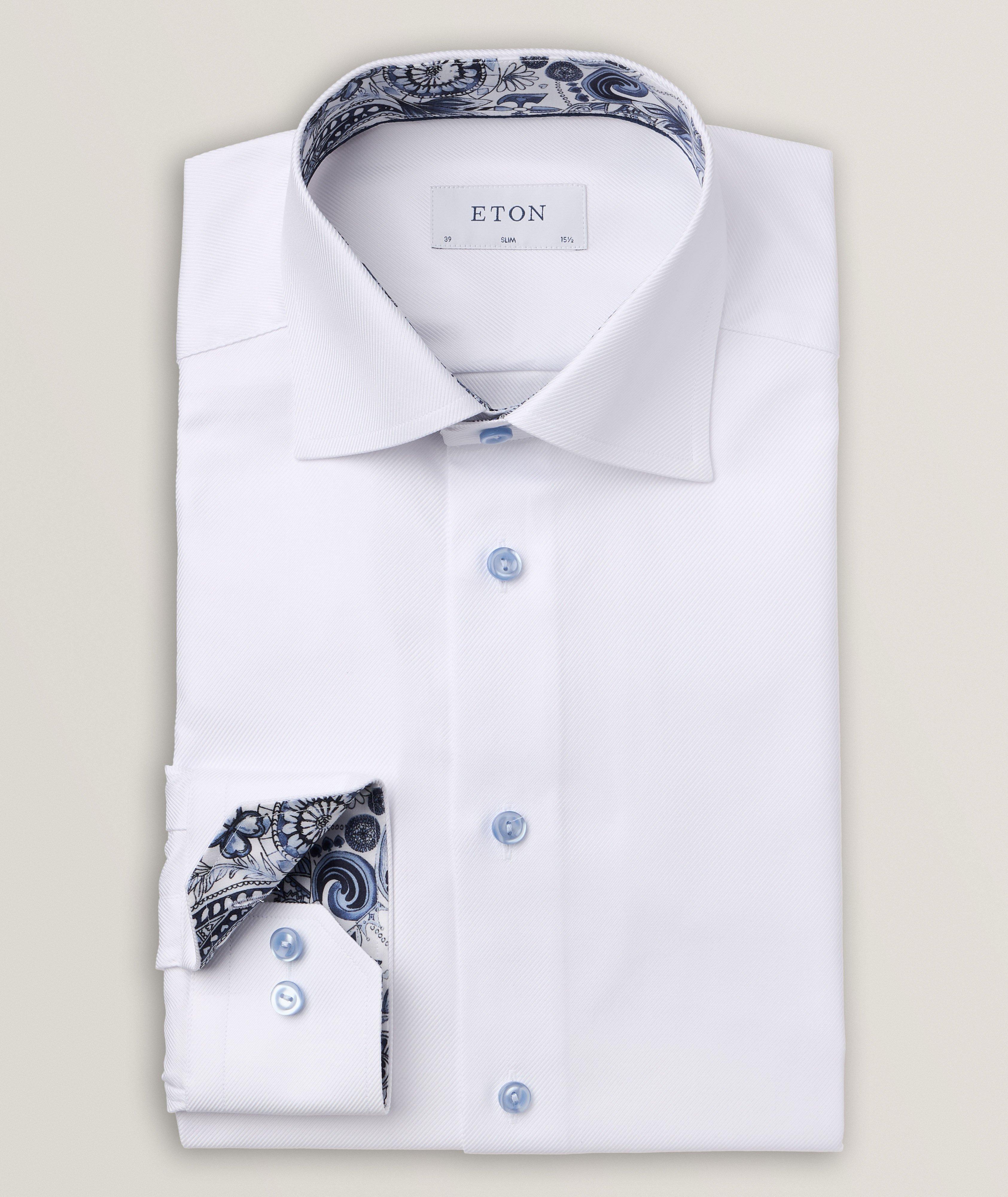 Slim-Fit Textured Paisley Trim Shirt image 0