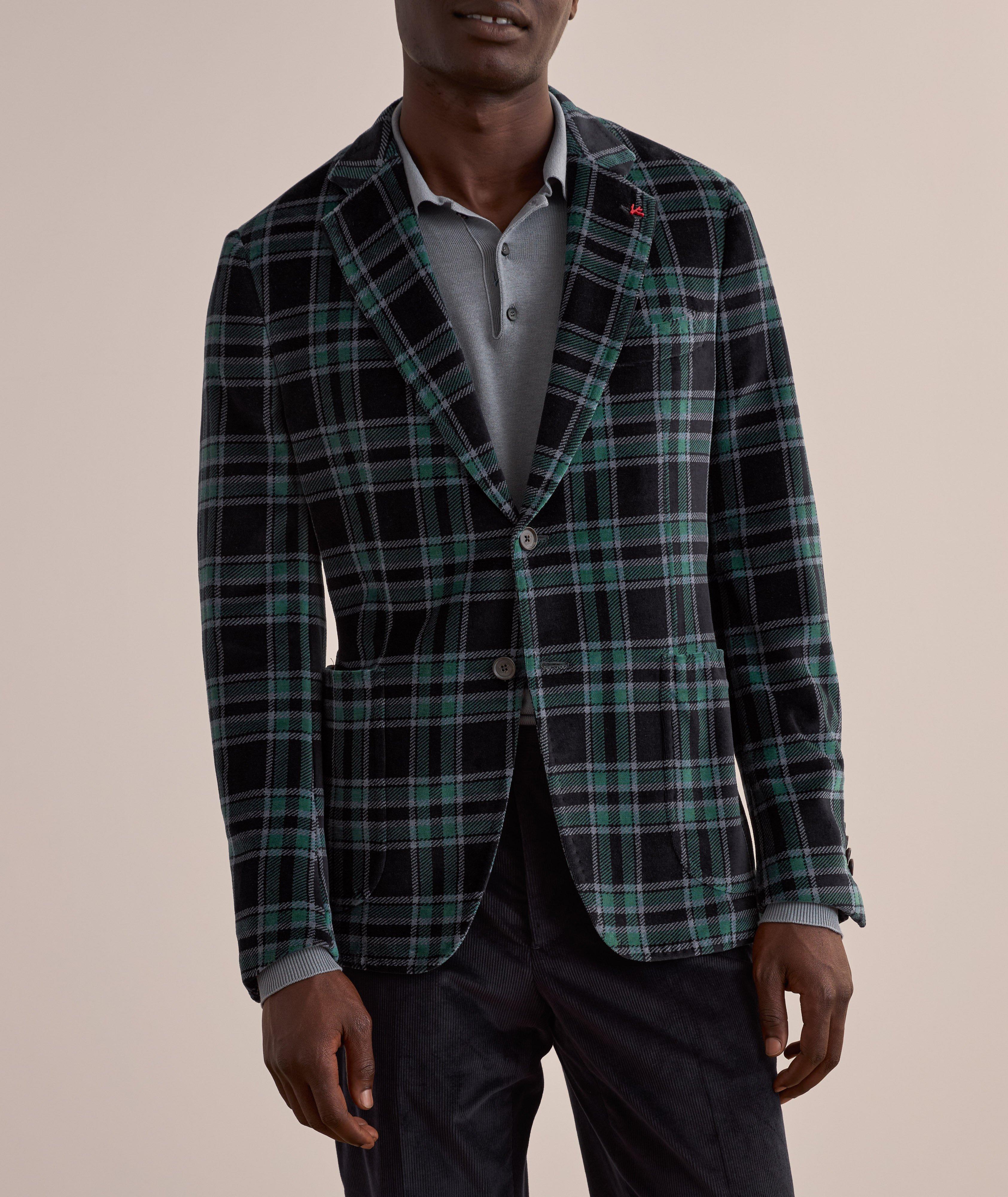 Plaid Velvet Cotton-Blend Sport Jacket  image 1