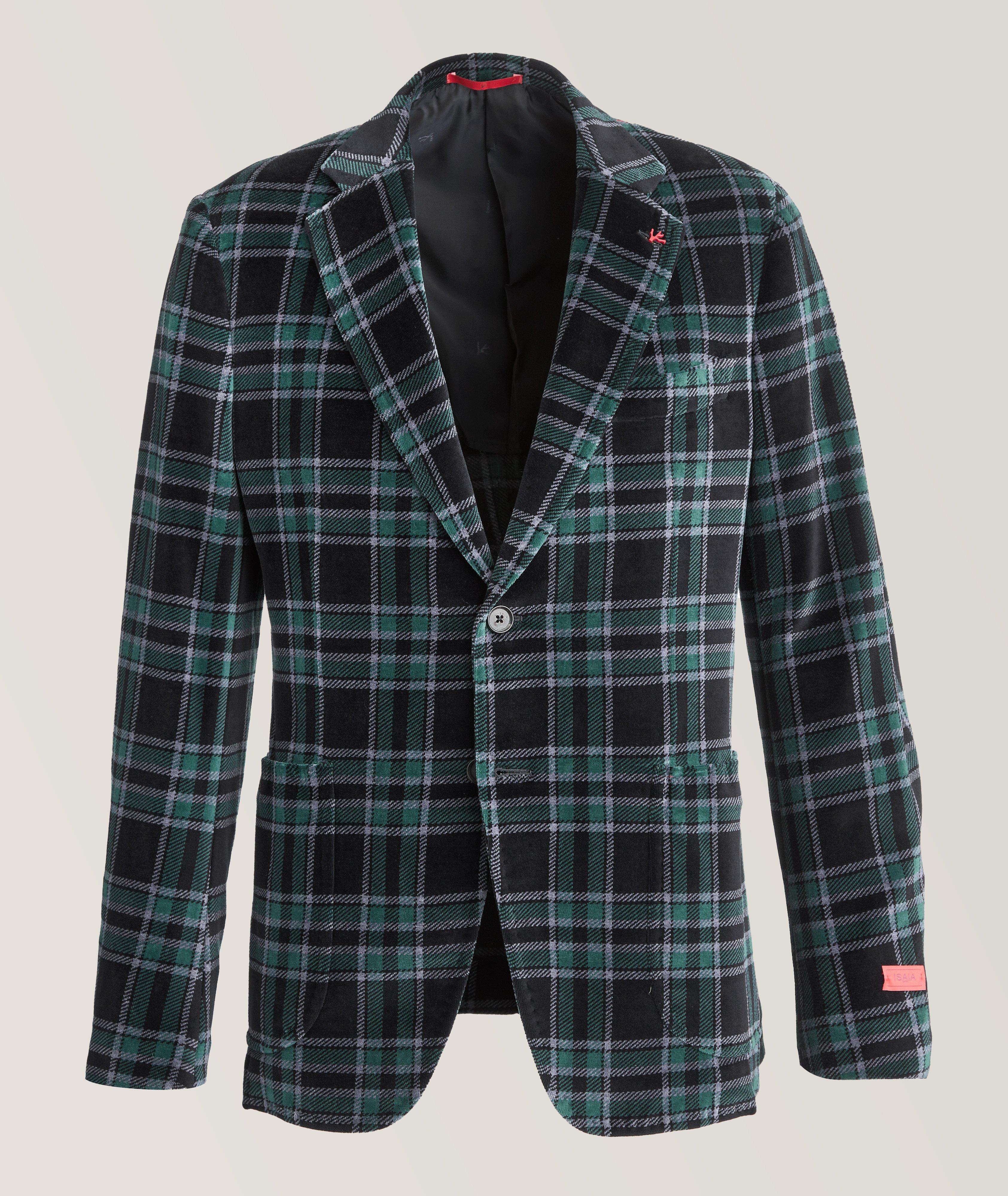 Plaid Velvet Cotton-Blend Sport Jacket  image 0