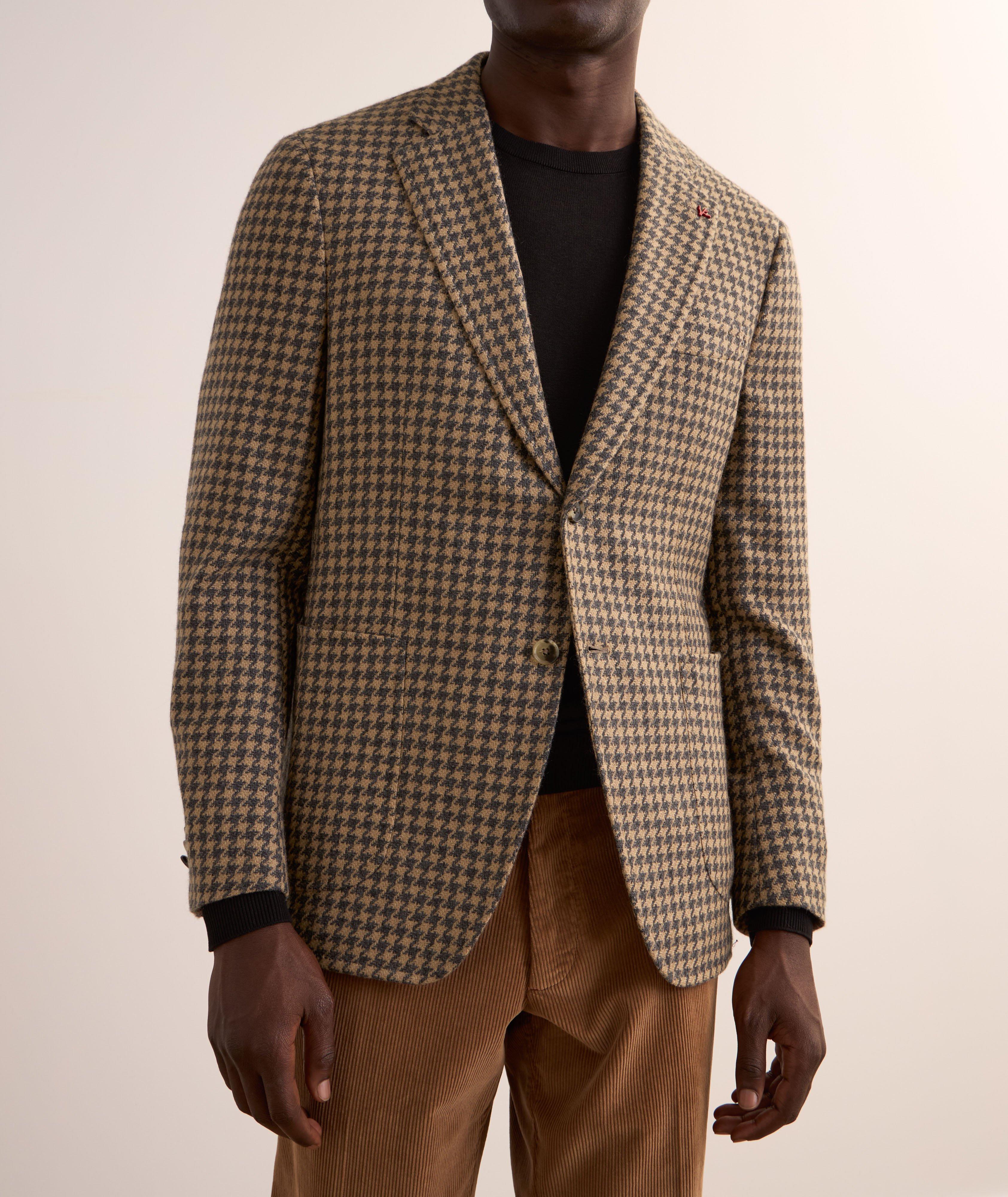 Large Houndstooth Cashmere Sport Jacket image 1