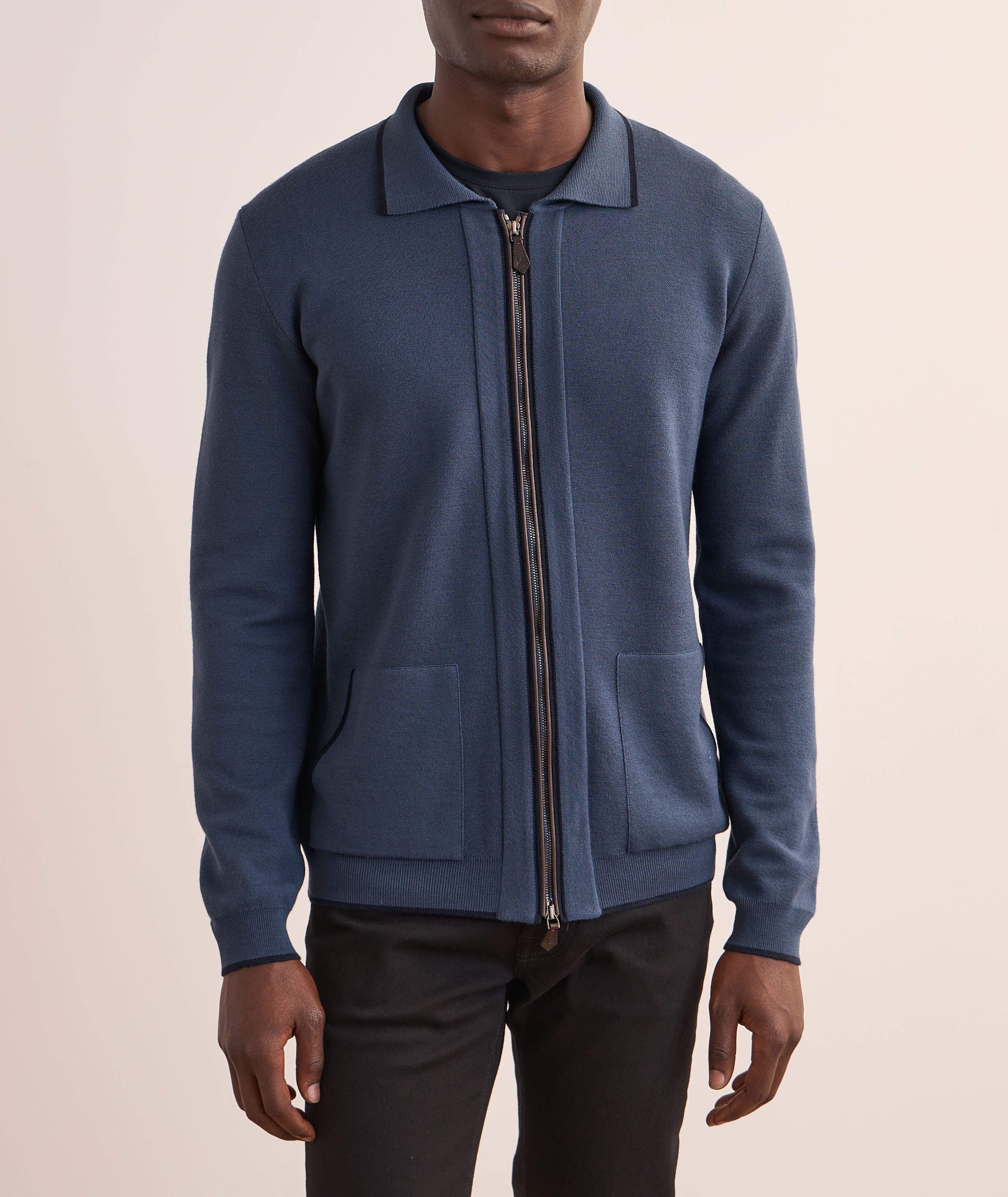 Wool-Blend Full-Zip Sweater image 1