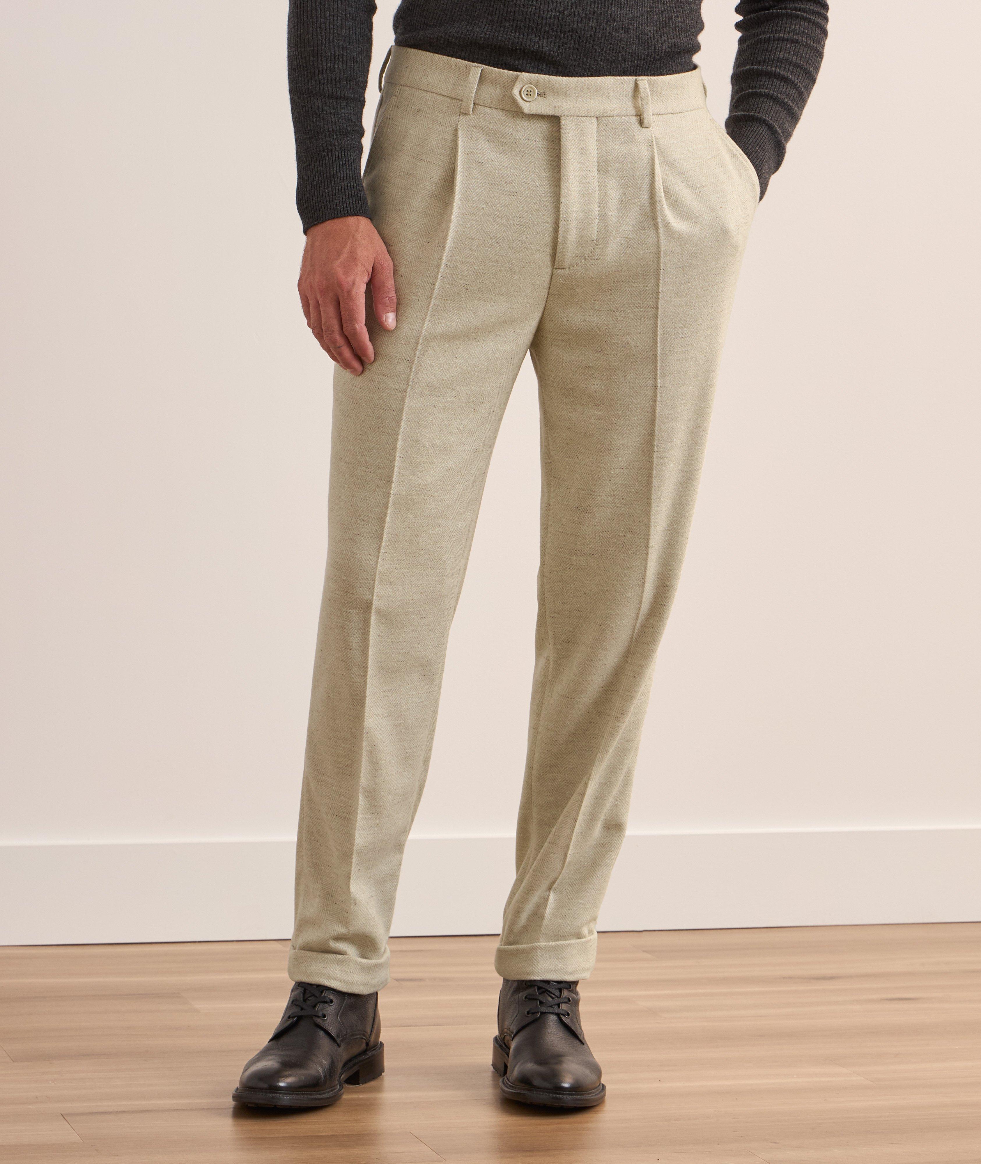 Herringbone Wool-Cashmere Pants  image 2