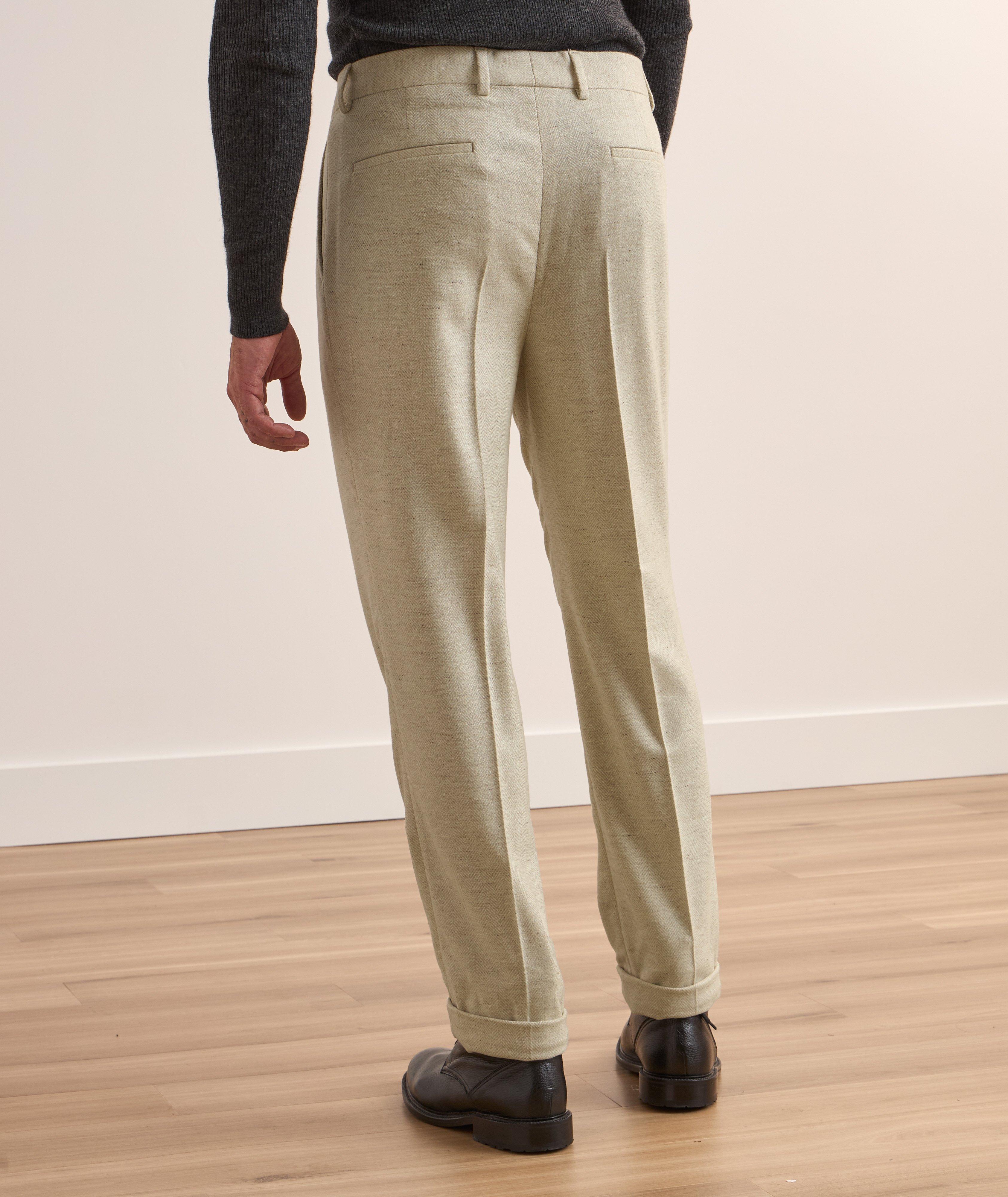 Herringbone Wool-Cashmere Pants  image 3