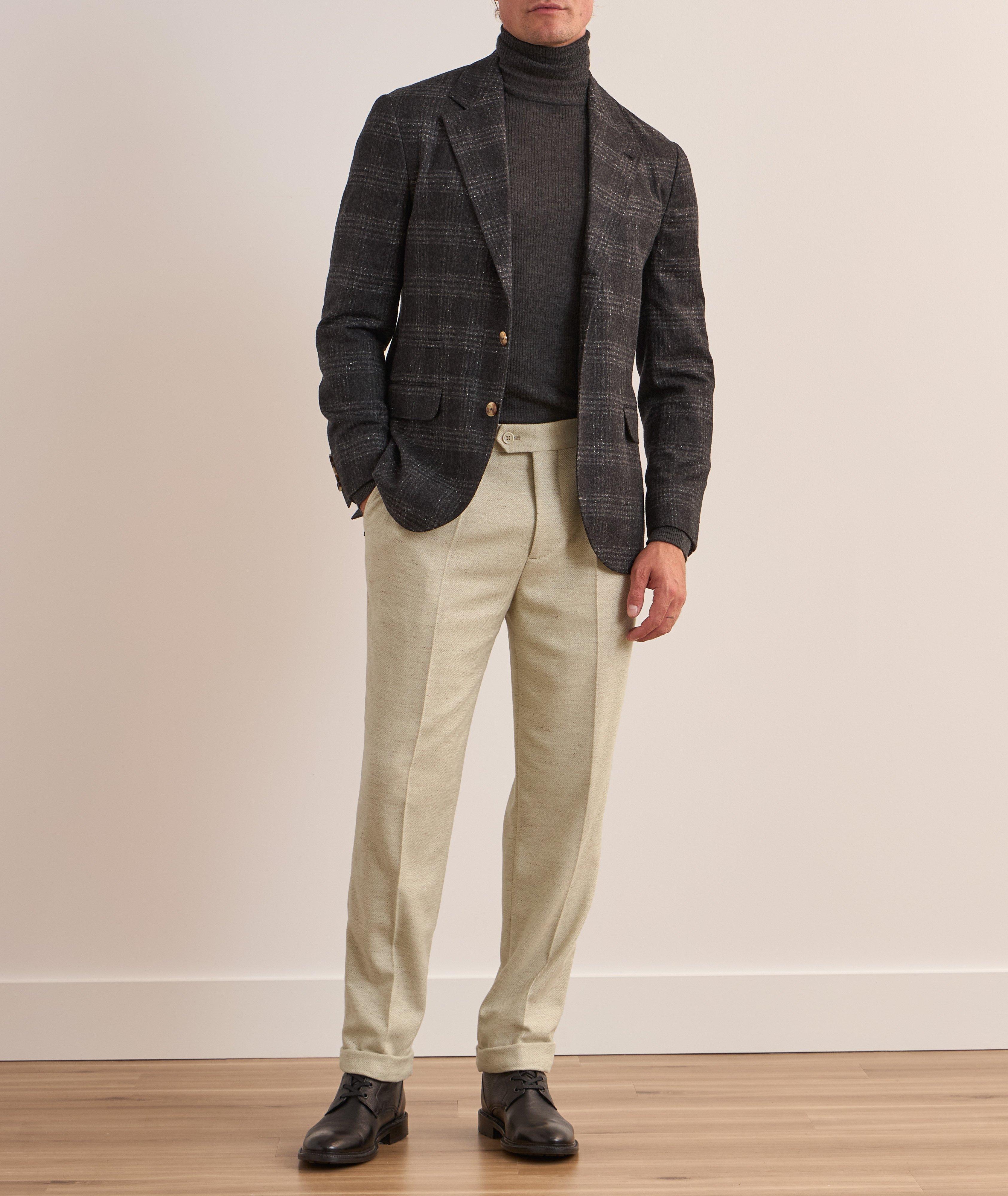 Herringbone Wool-Cashmere Pants  image 4