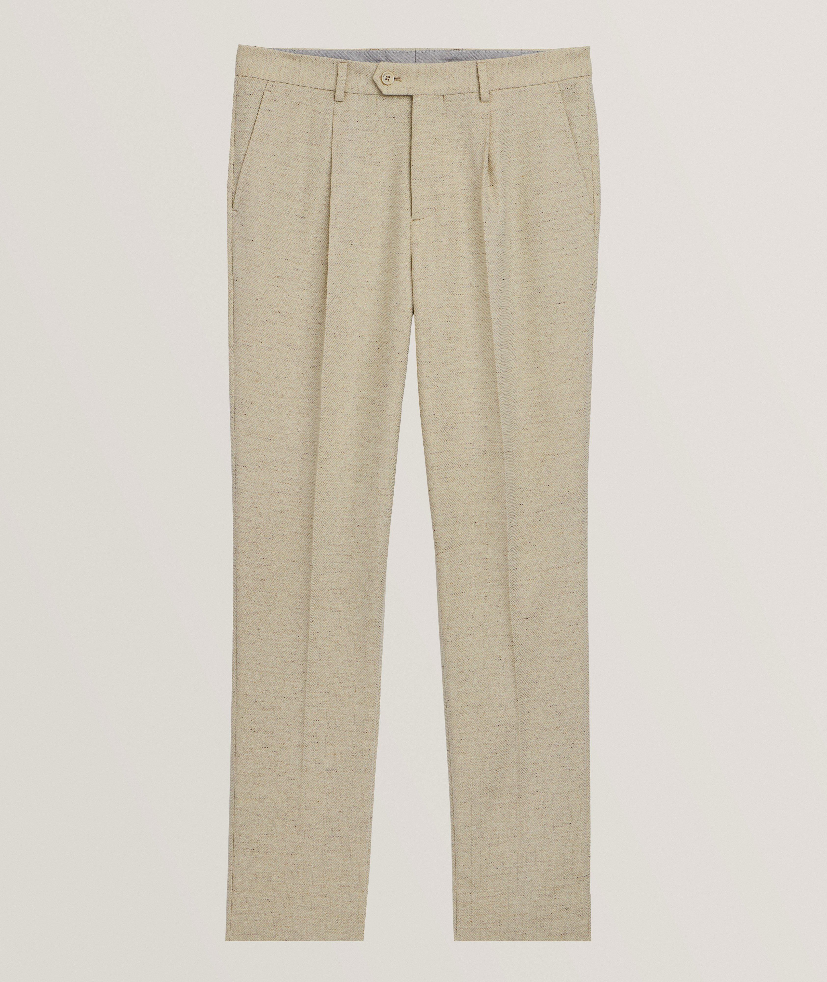 Herringbone Wool-Cashmere Pants  image 0