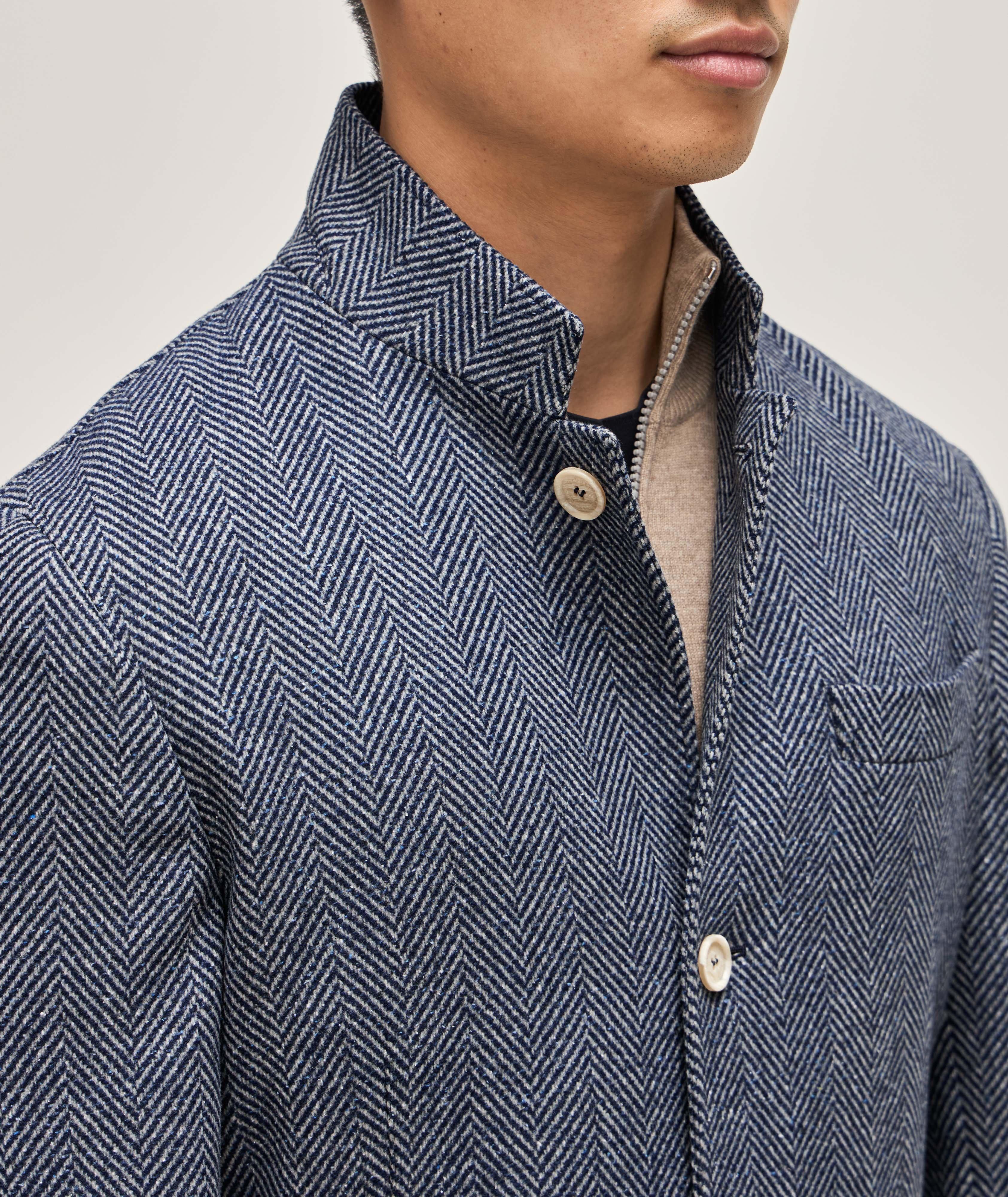 Mélange Herringbone Wool-Blend Coat  image 3