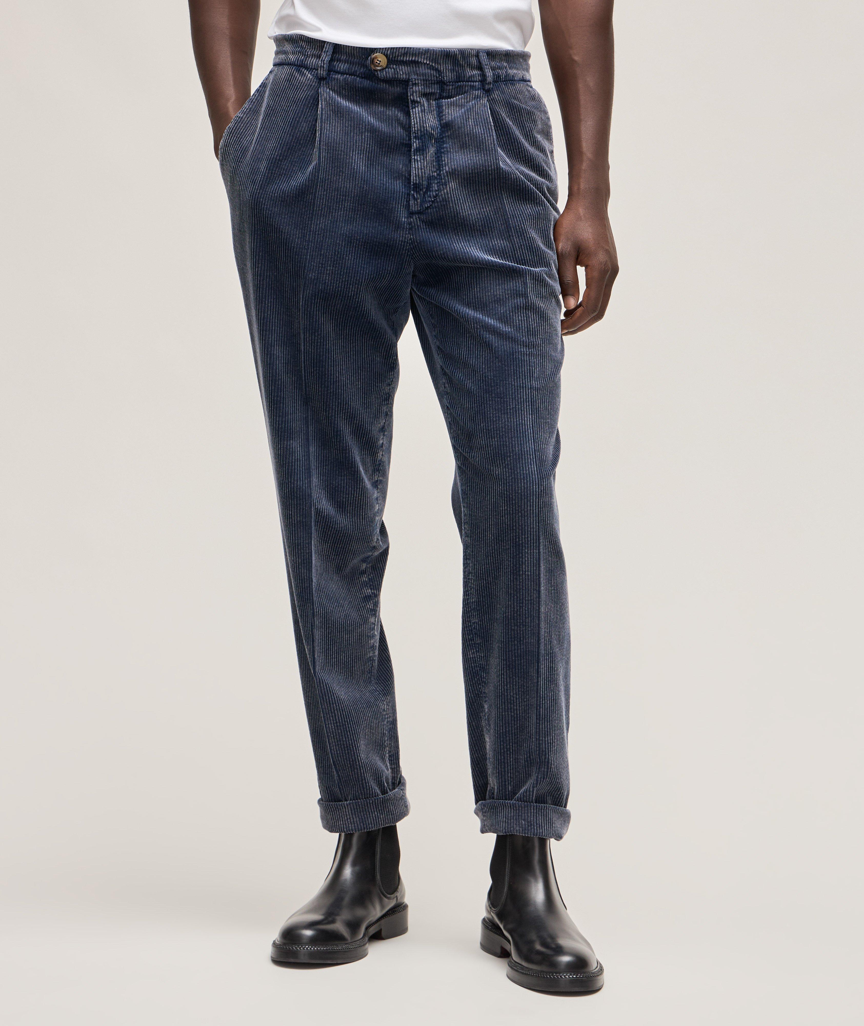 Leisure-Fit Pleated Corduroy Pants image 1