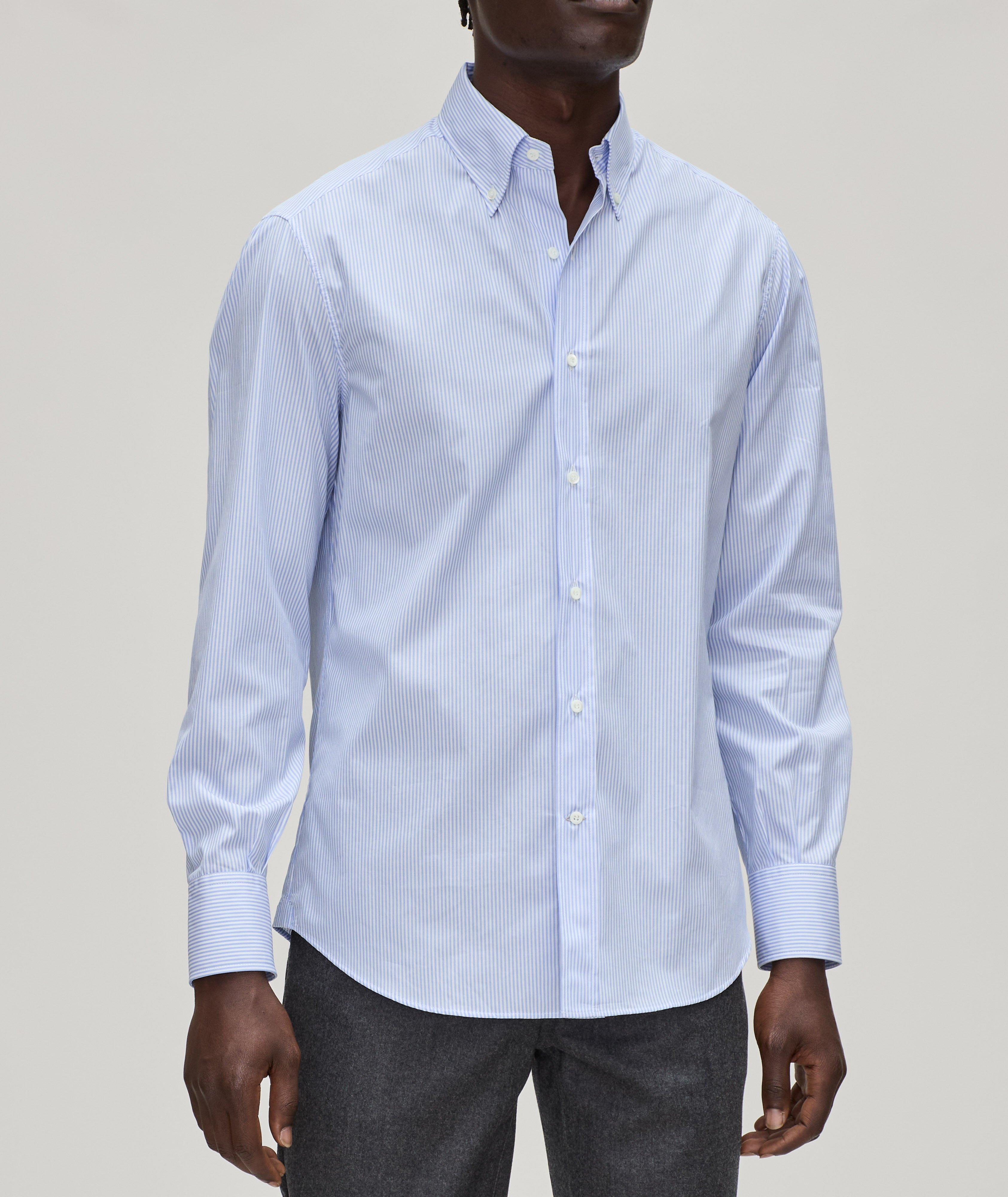 Chemise décontractée à col boutonné et à rayures image 1