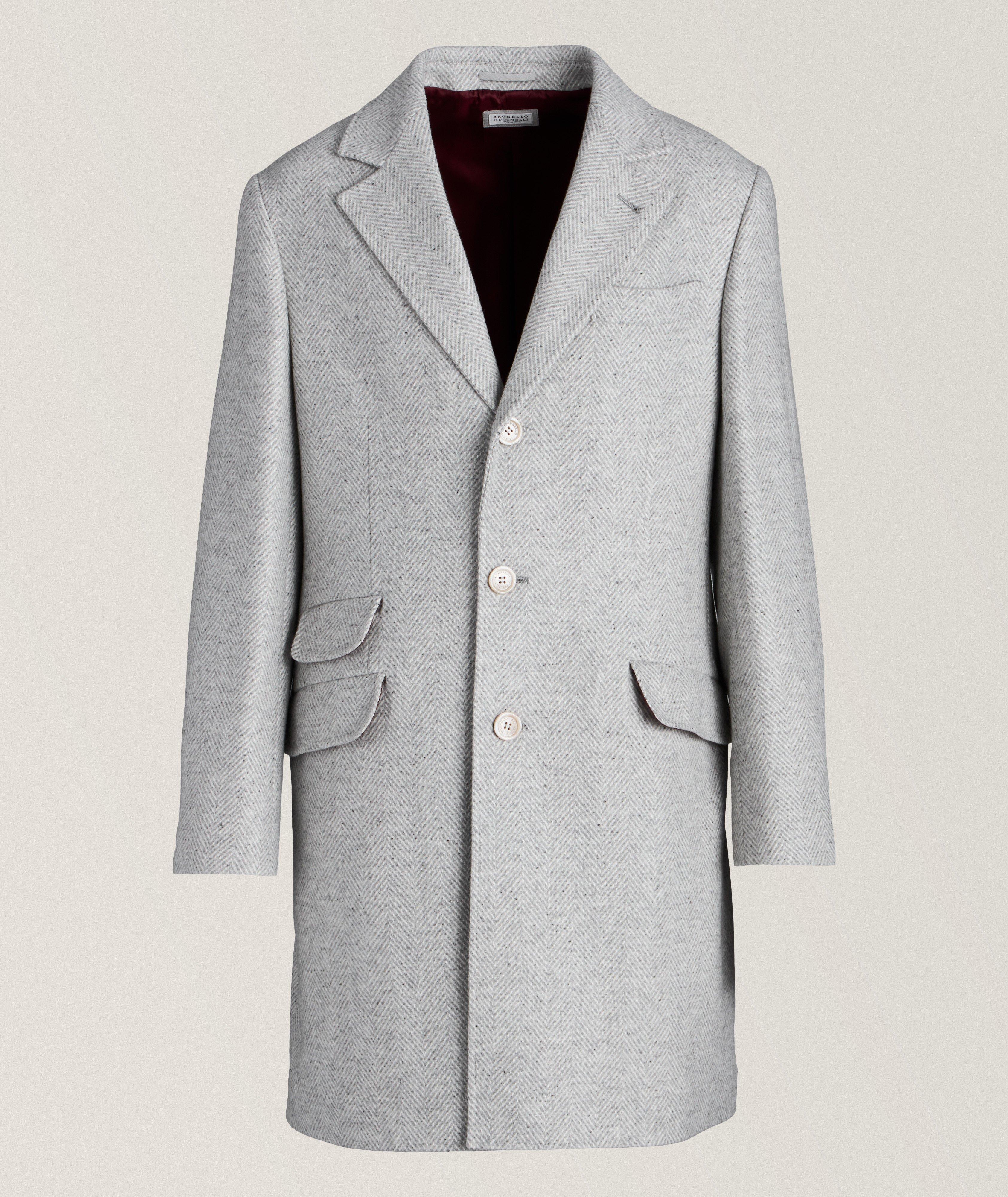 Wool, Silk&Cashmere Herringbone Overcoat  image 0