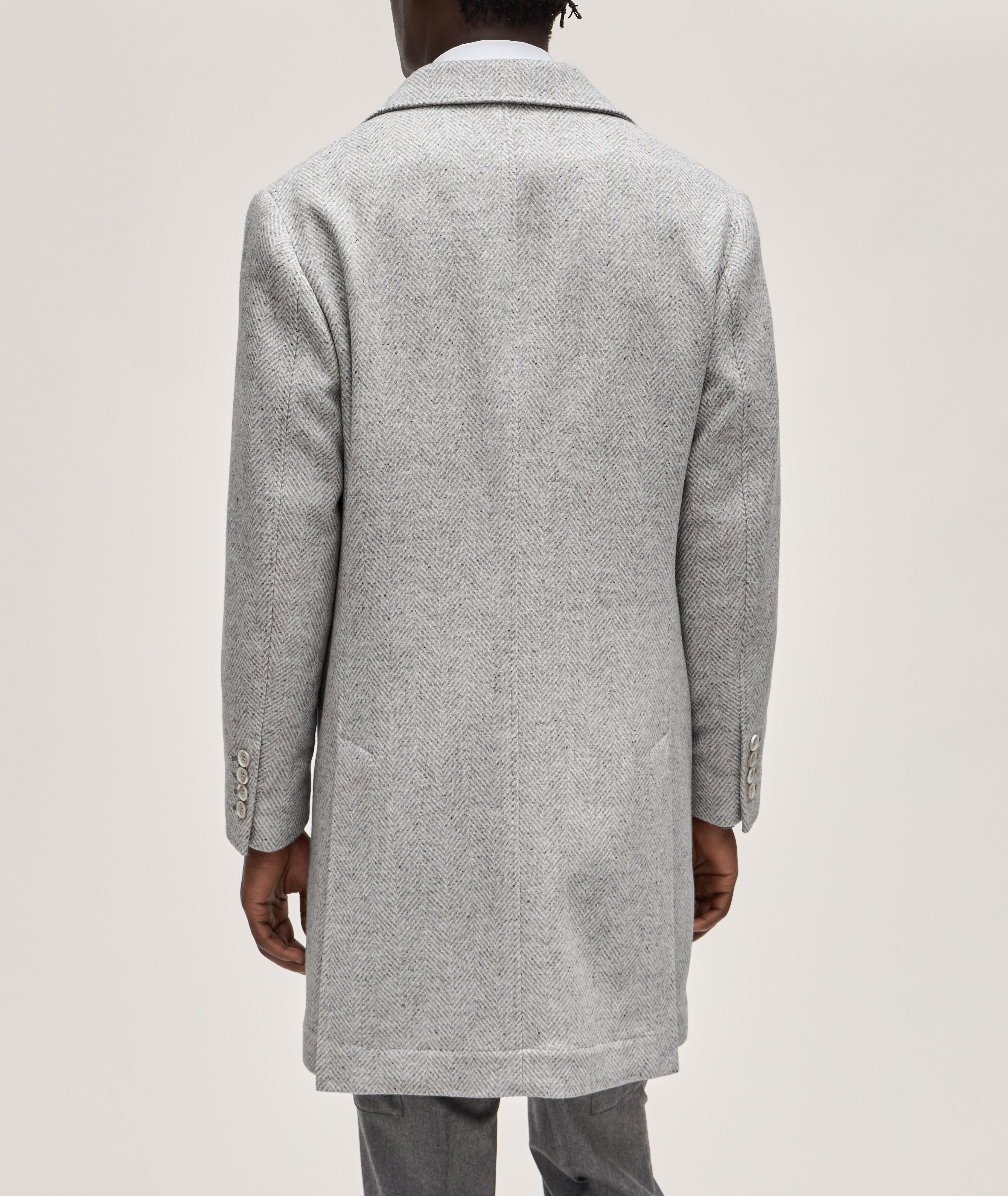 Wool, Silk&Cashmere Herringbone Overcoat