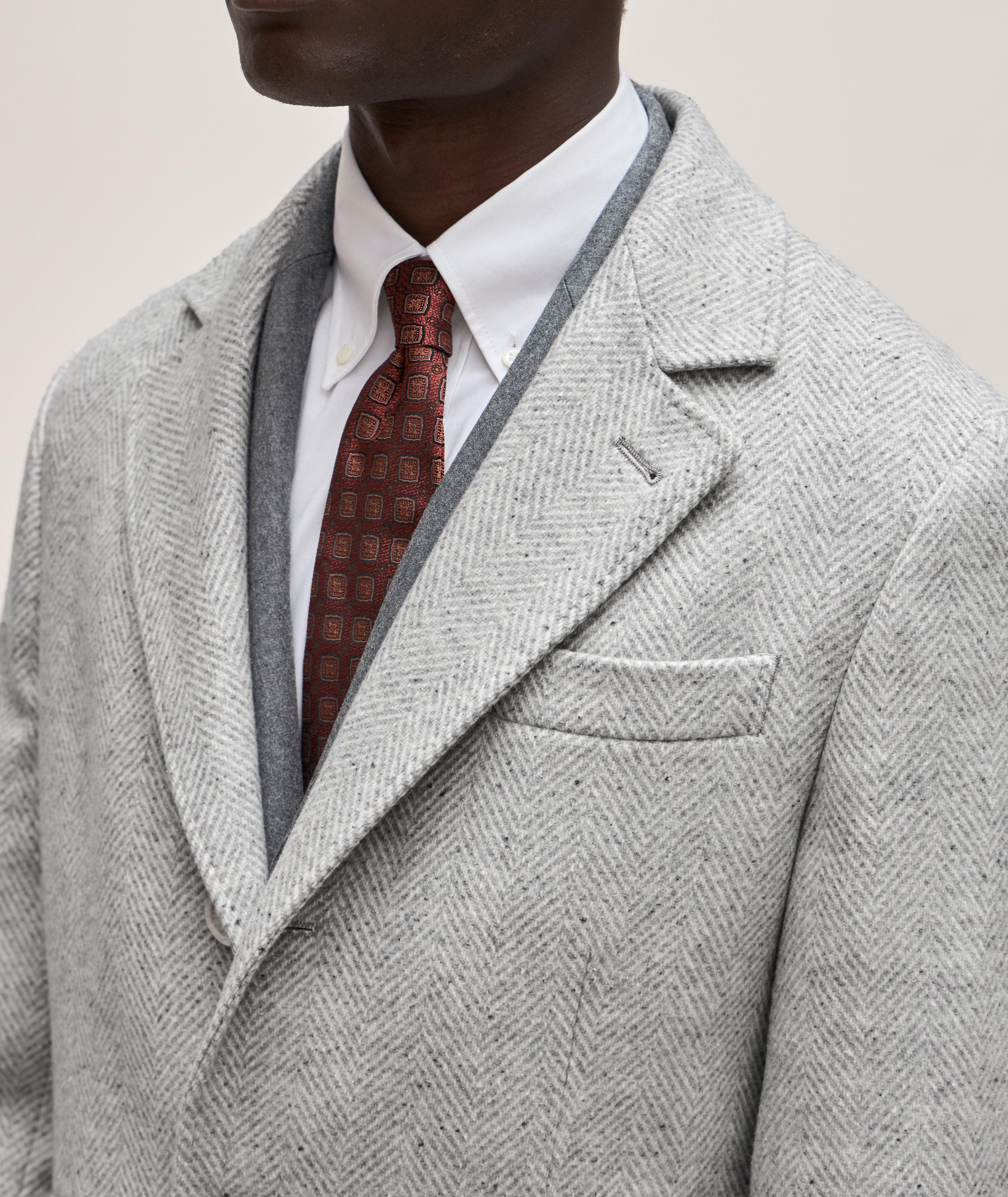 Wool, Silk&Cashmere Herringbone Overcoat  image 3