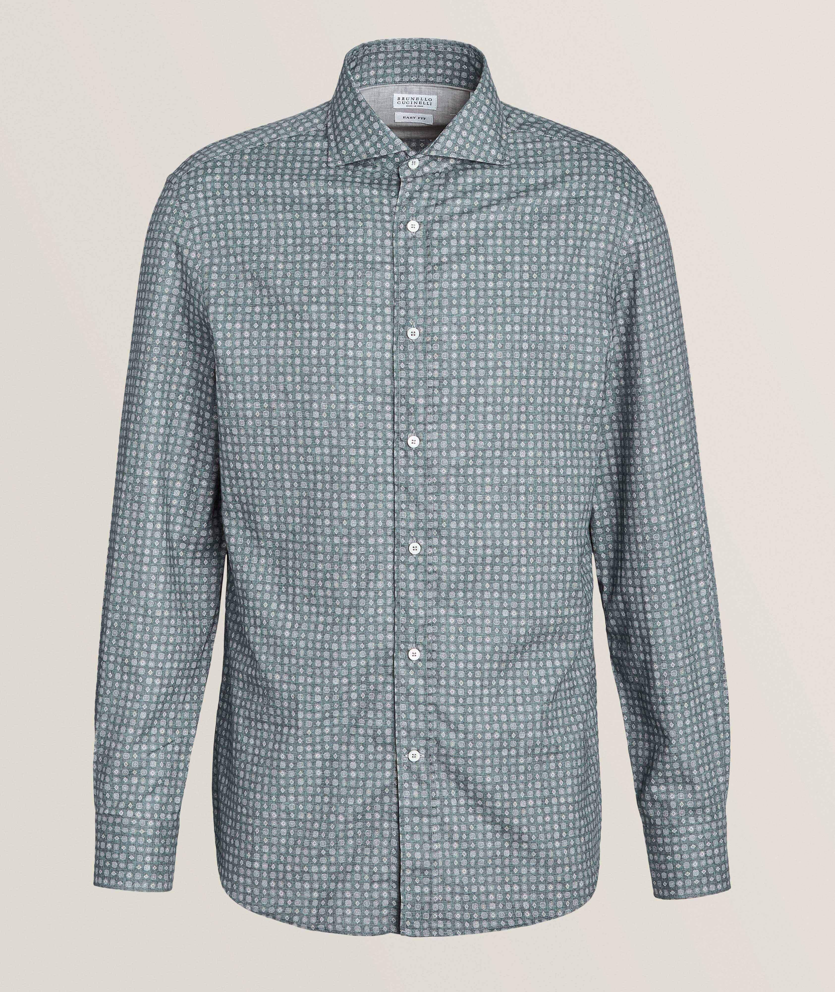 Easy Fit Medallion Print Cotton Sport Shirt  image 0